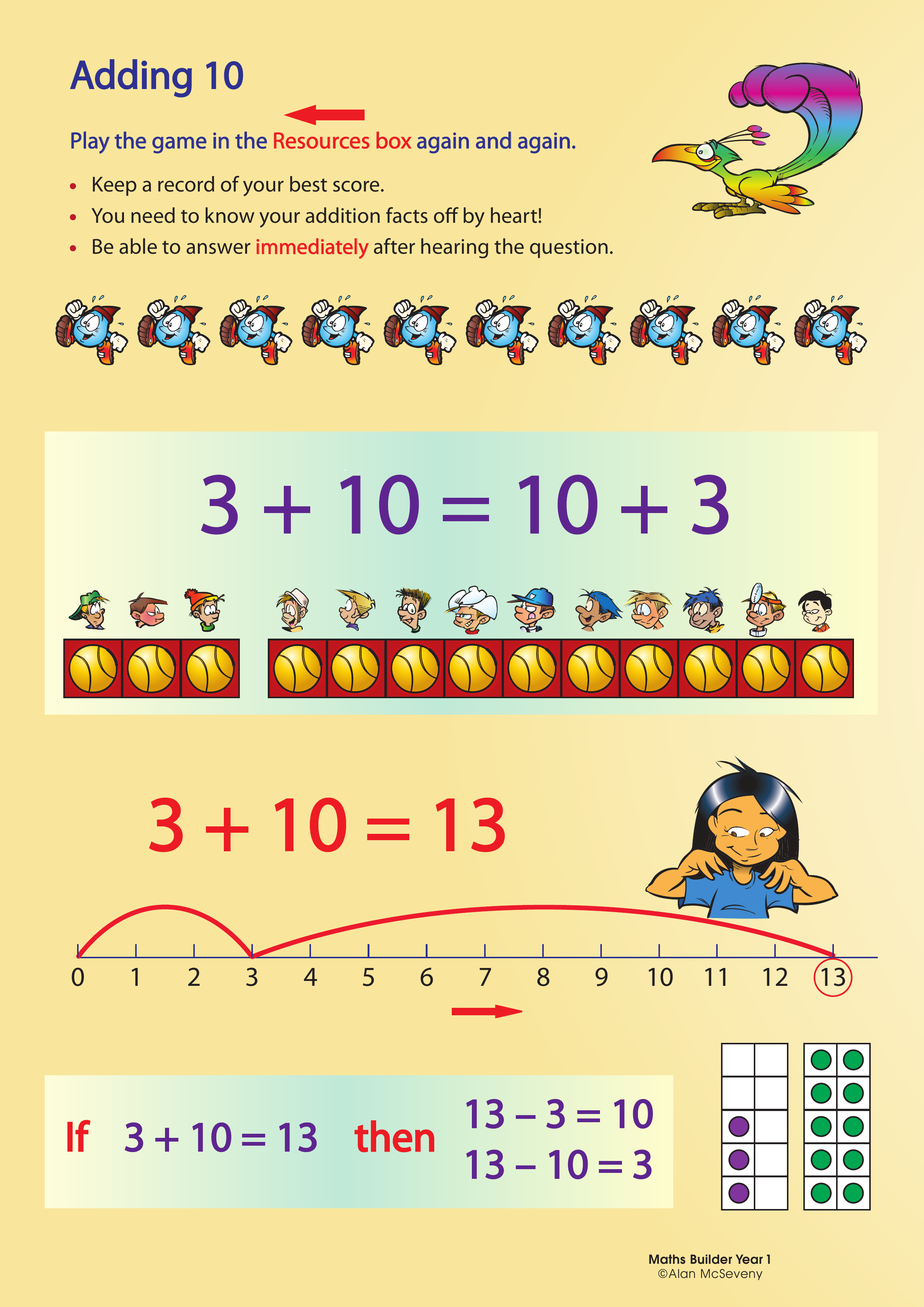 Adding 10 — worksheet preview