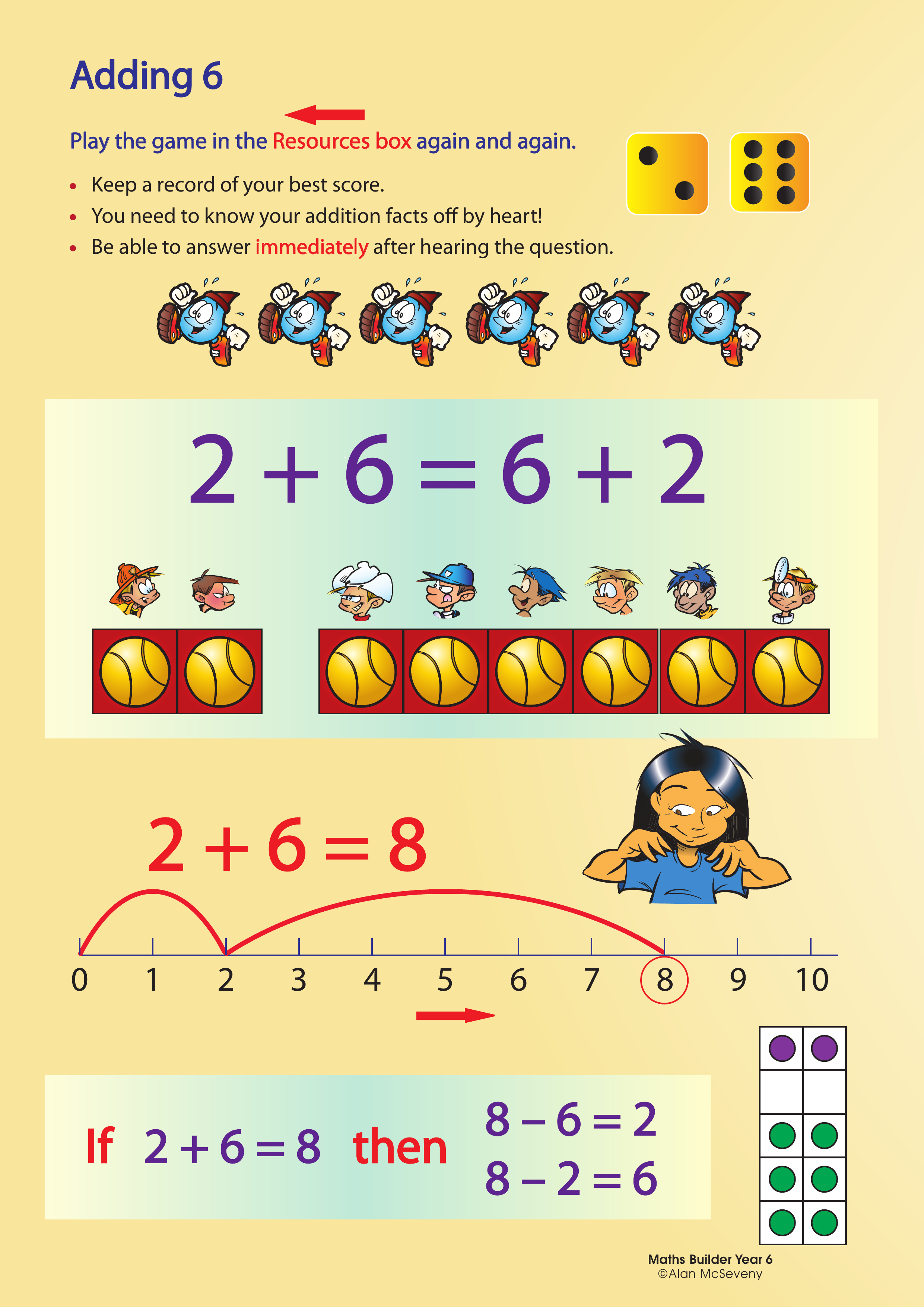 Adding 6 — worksheet preview