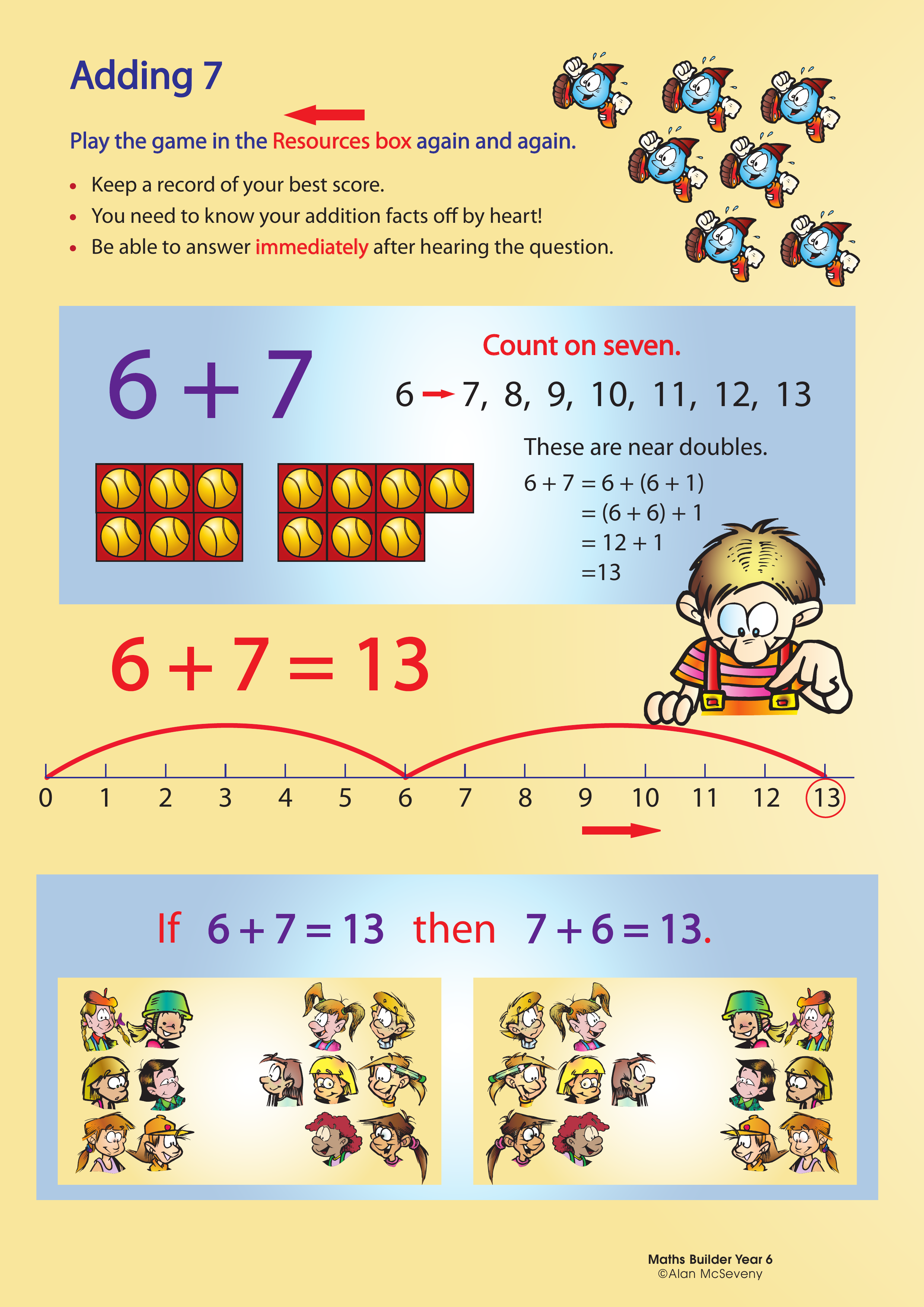 Adding 7 — worksheet preview