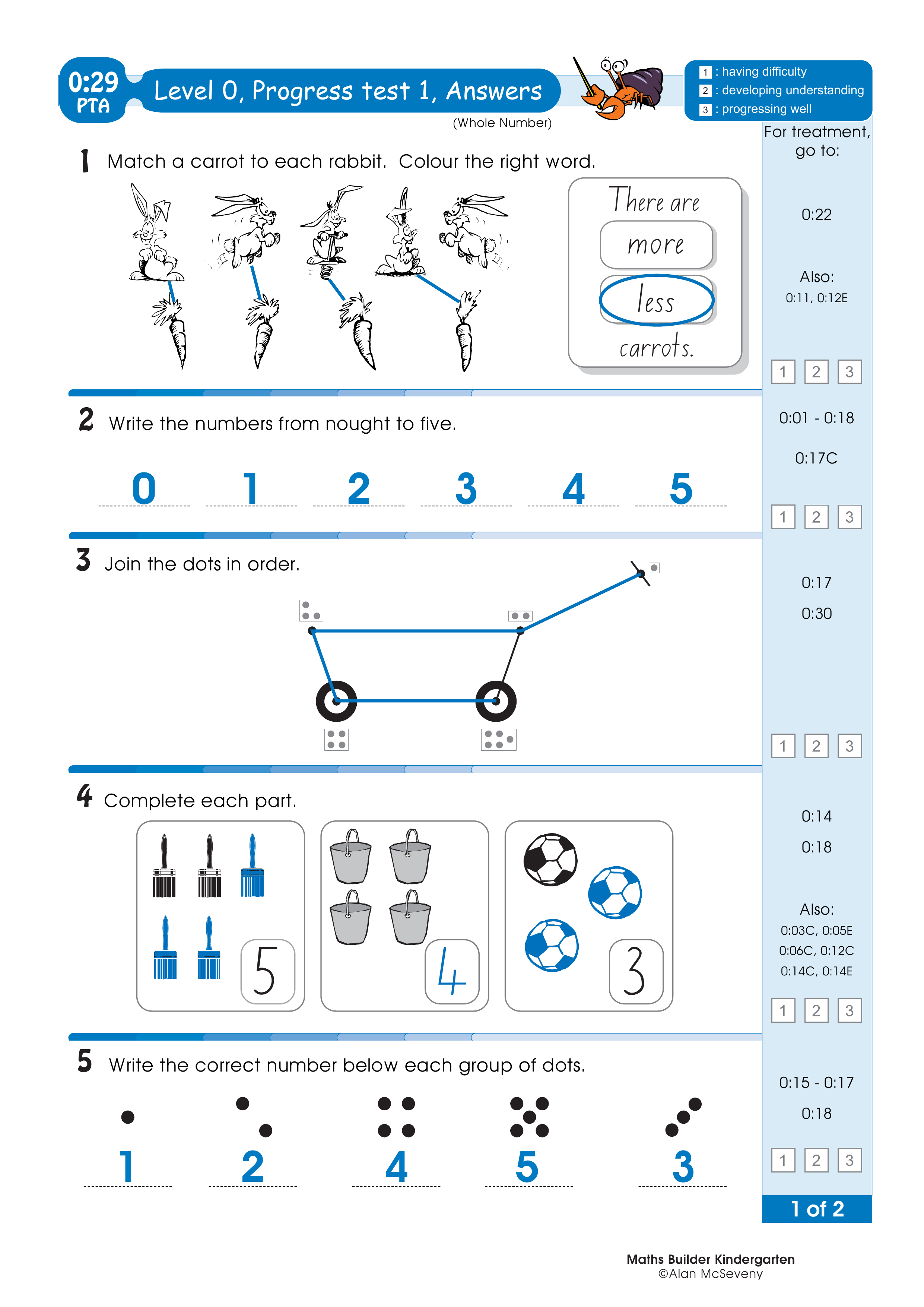 Progress test 1, Answers and records — worksheet preview