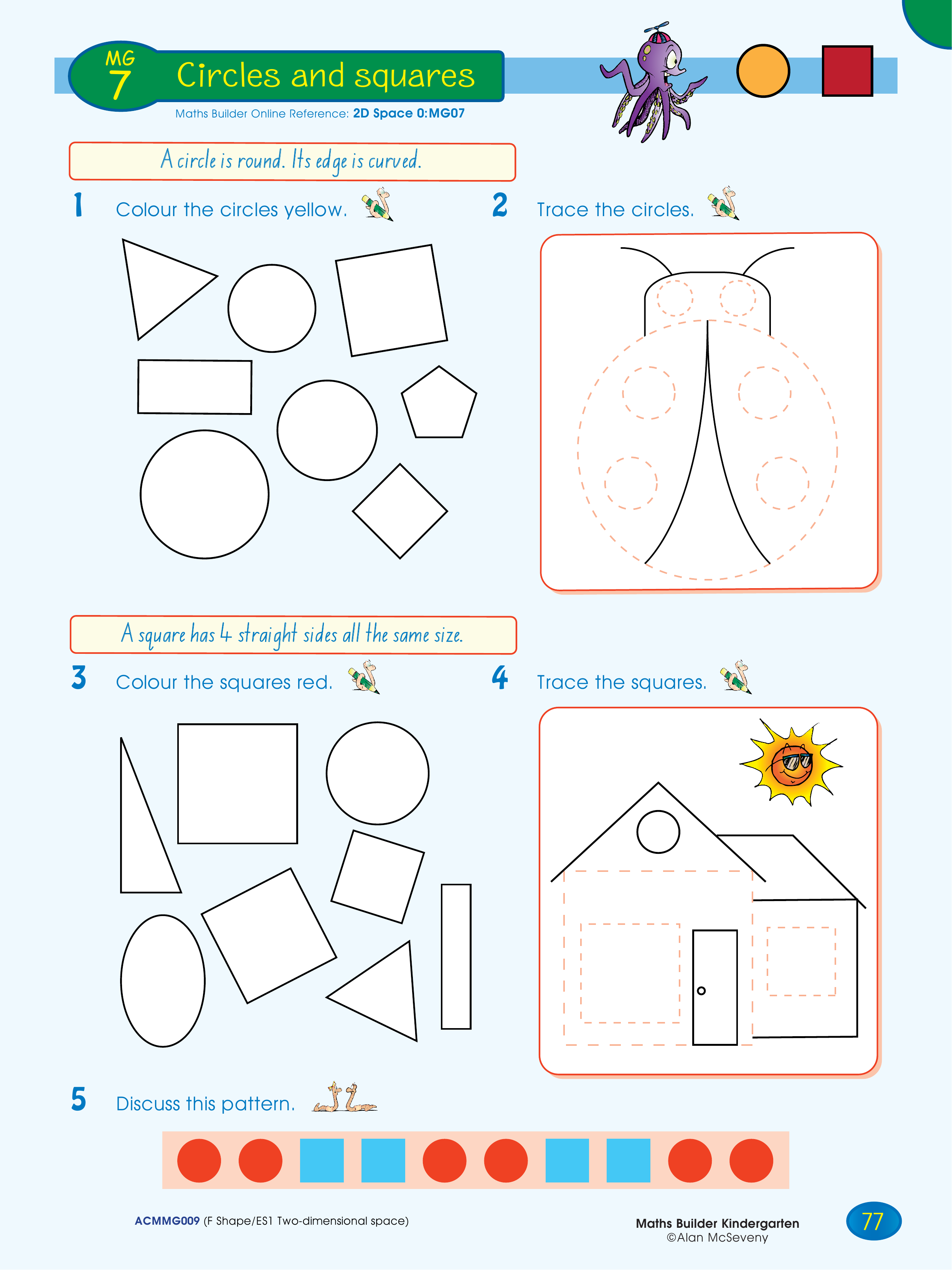 Circles and squares — worksheet preview
