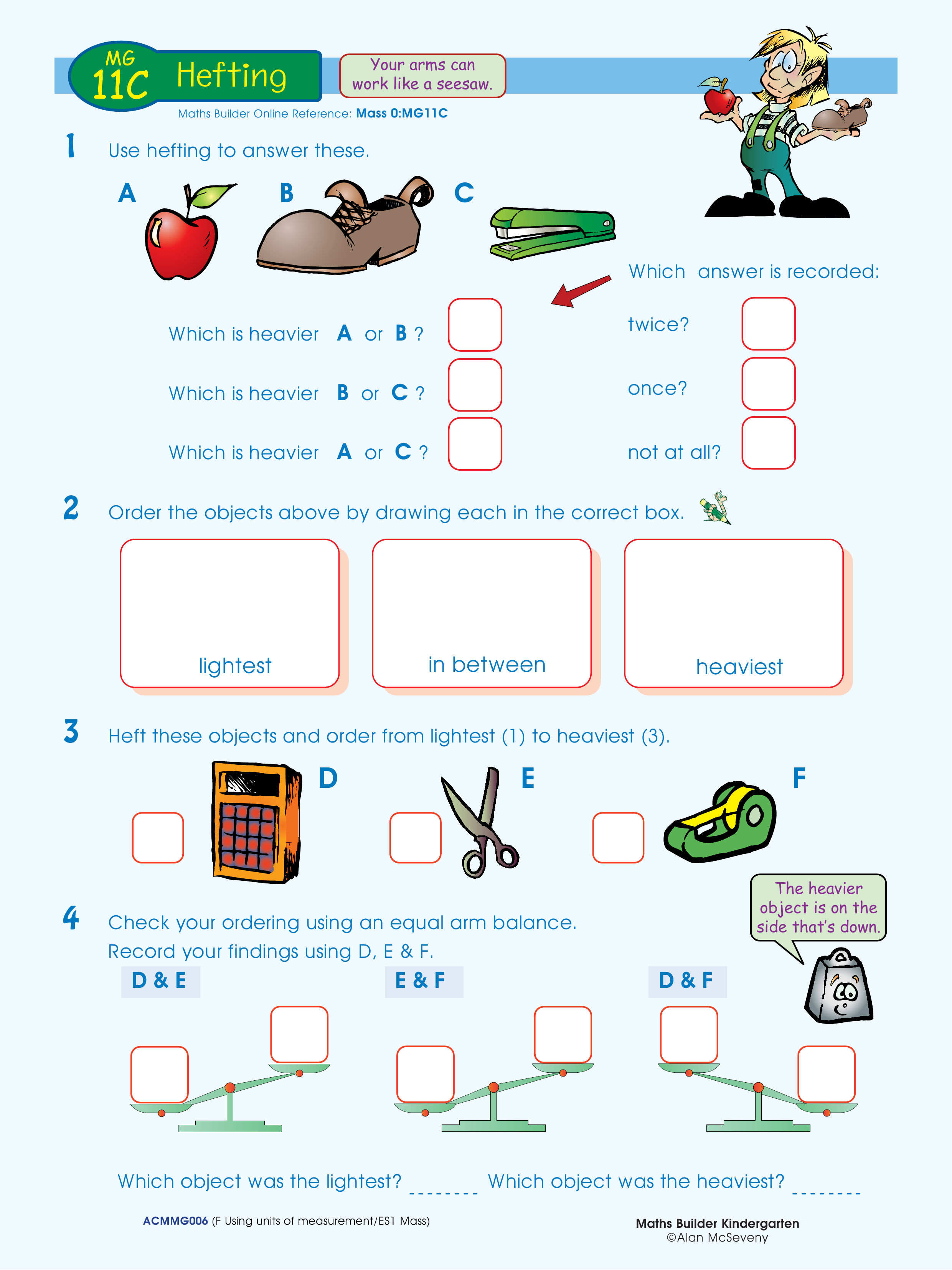 Hefting — worksheet preview