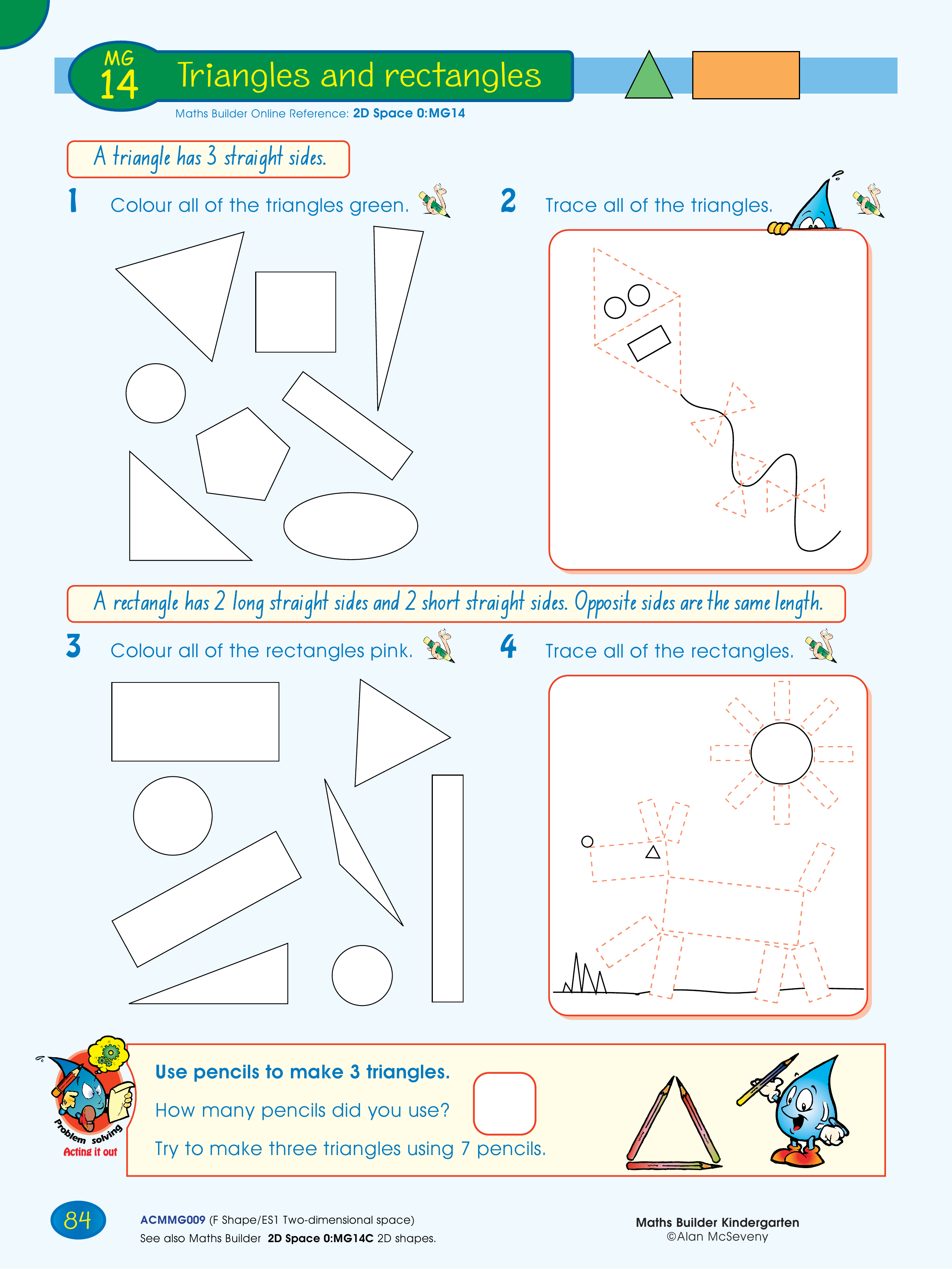 Triangles and rectangles — worksheet preview