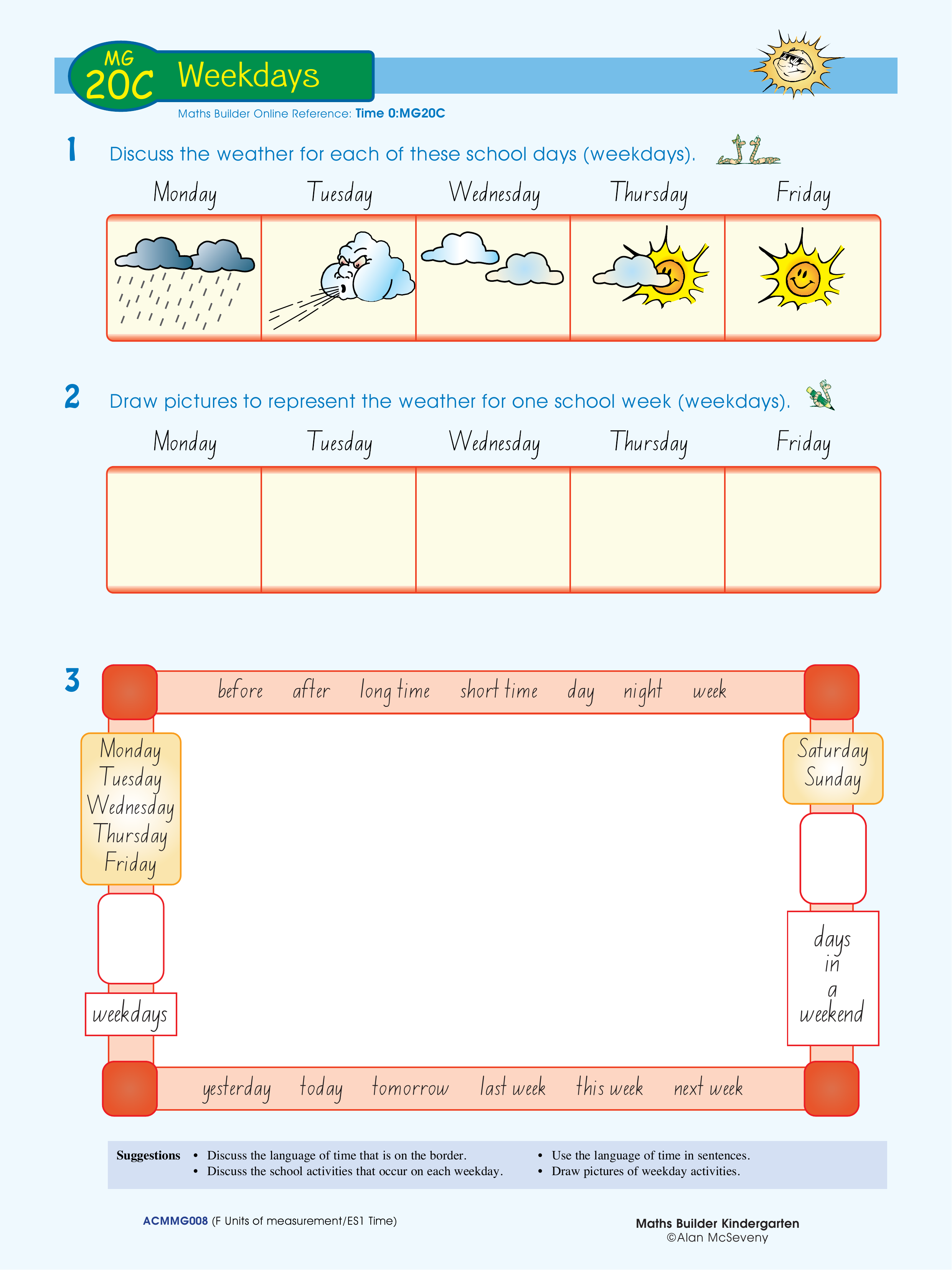 Week-days — worksheet preview