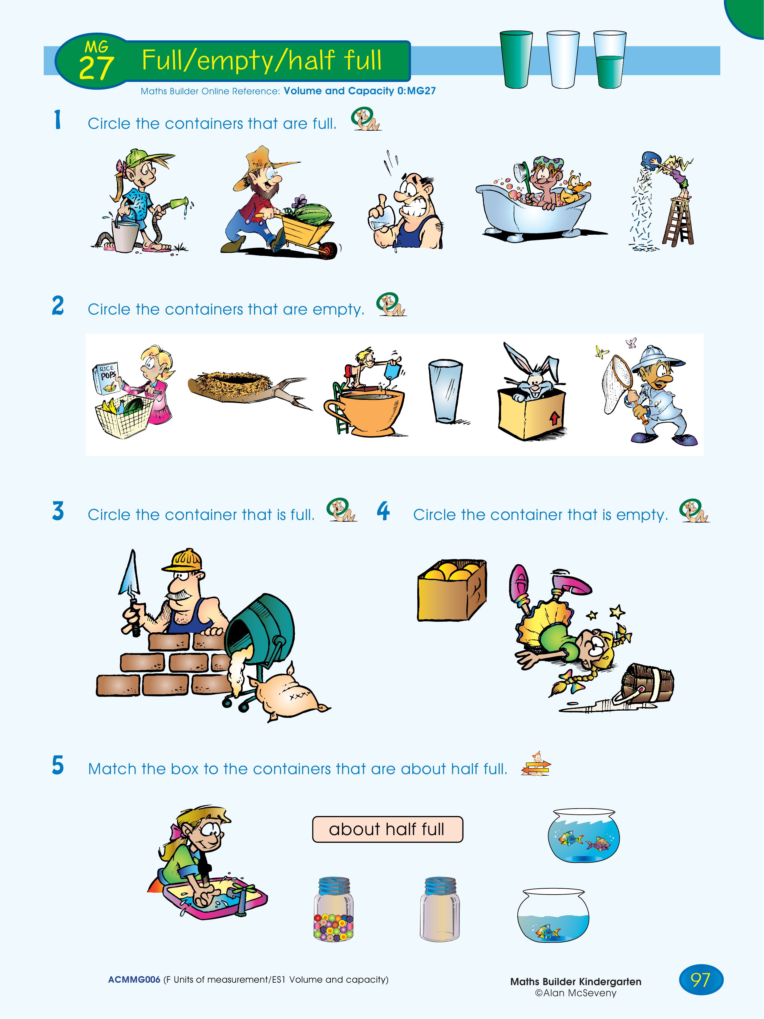 Full/empty/half full — worksheet preview