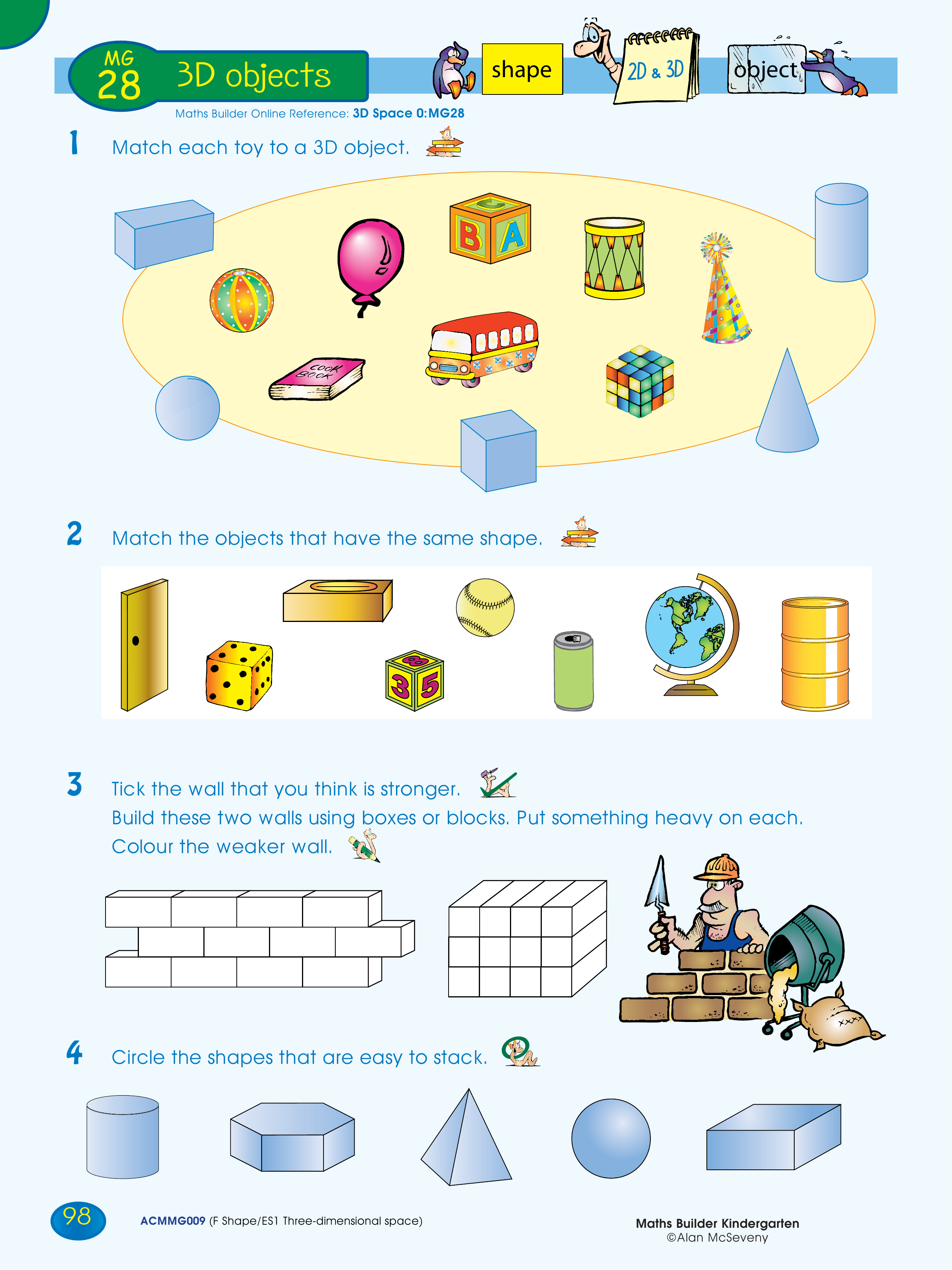 3D objects — worksheet preview