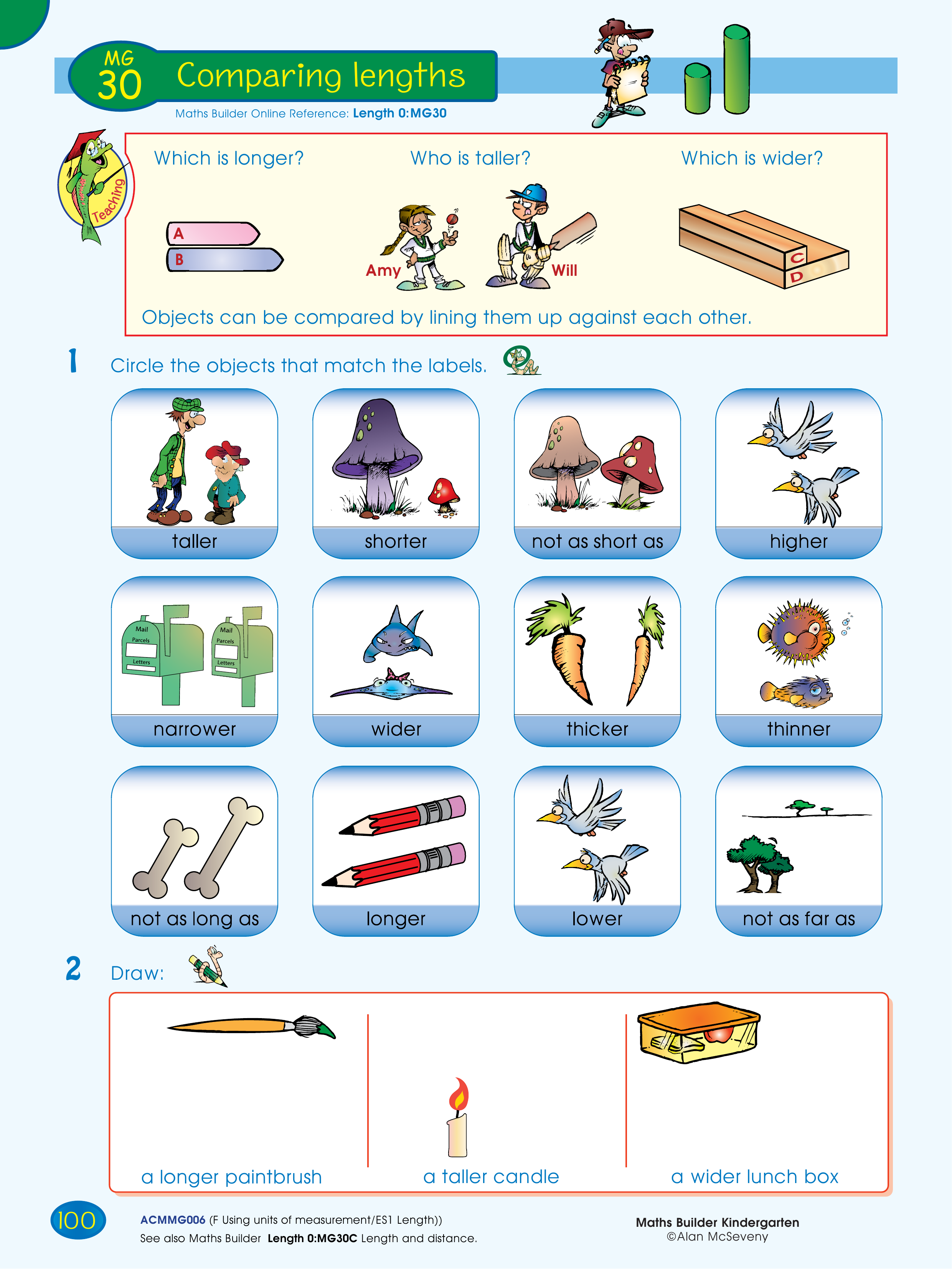 Comparing lengths — worksheet preview