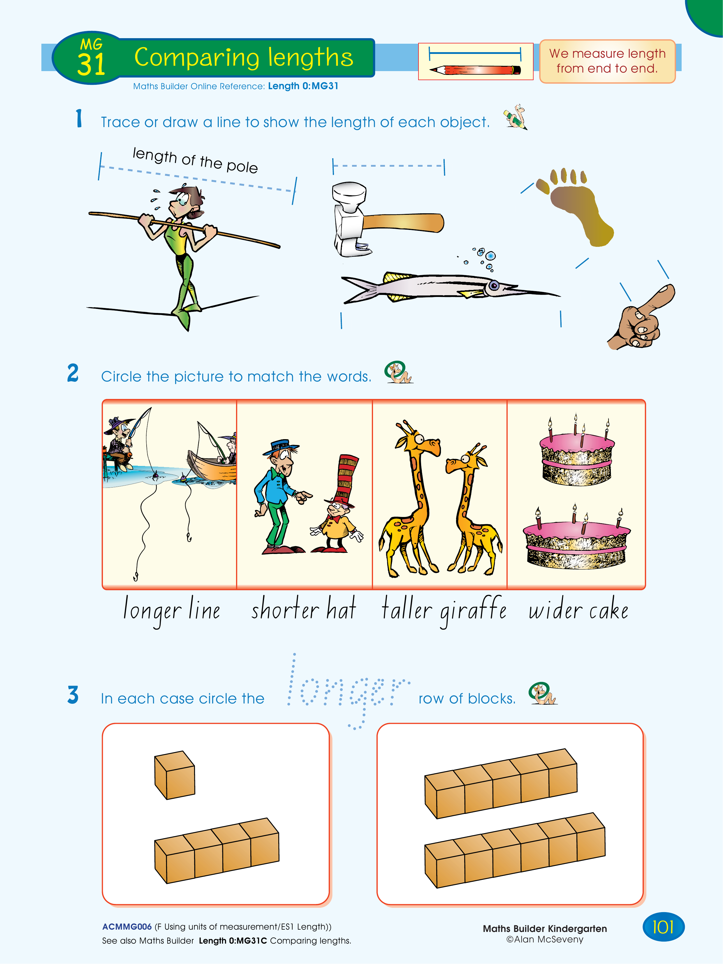 Comparing lengths — worksheet preview