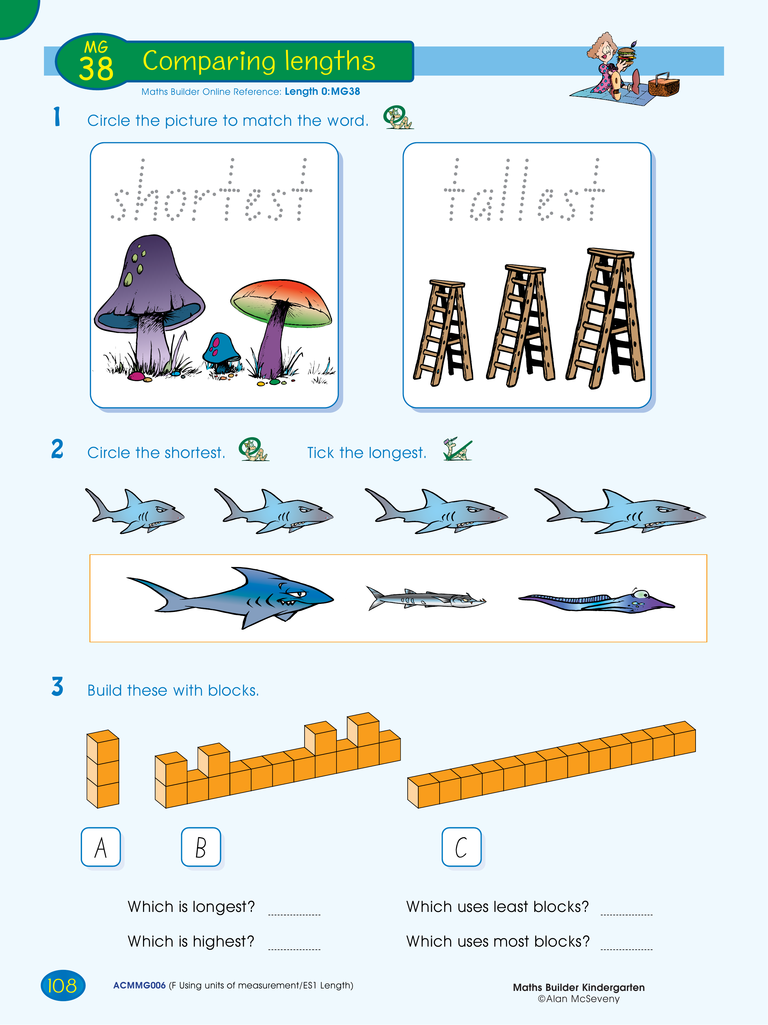 Comparing lengths — worksheet preview