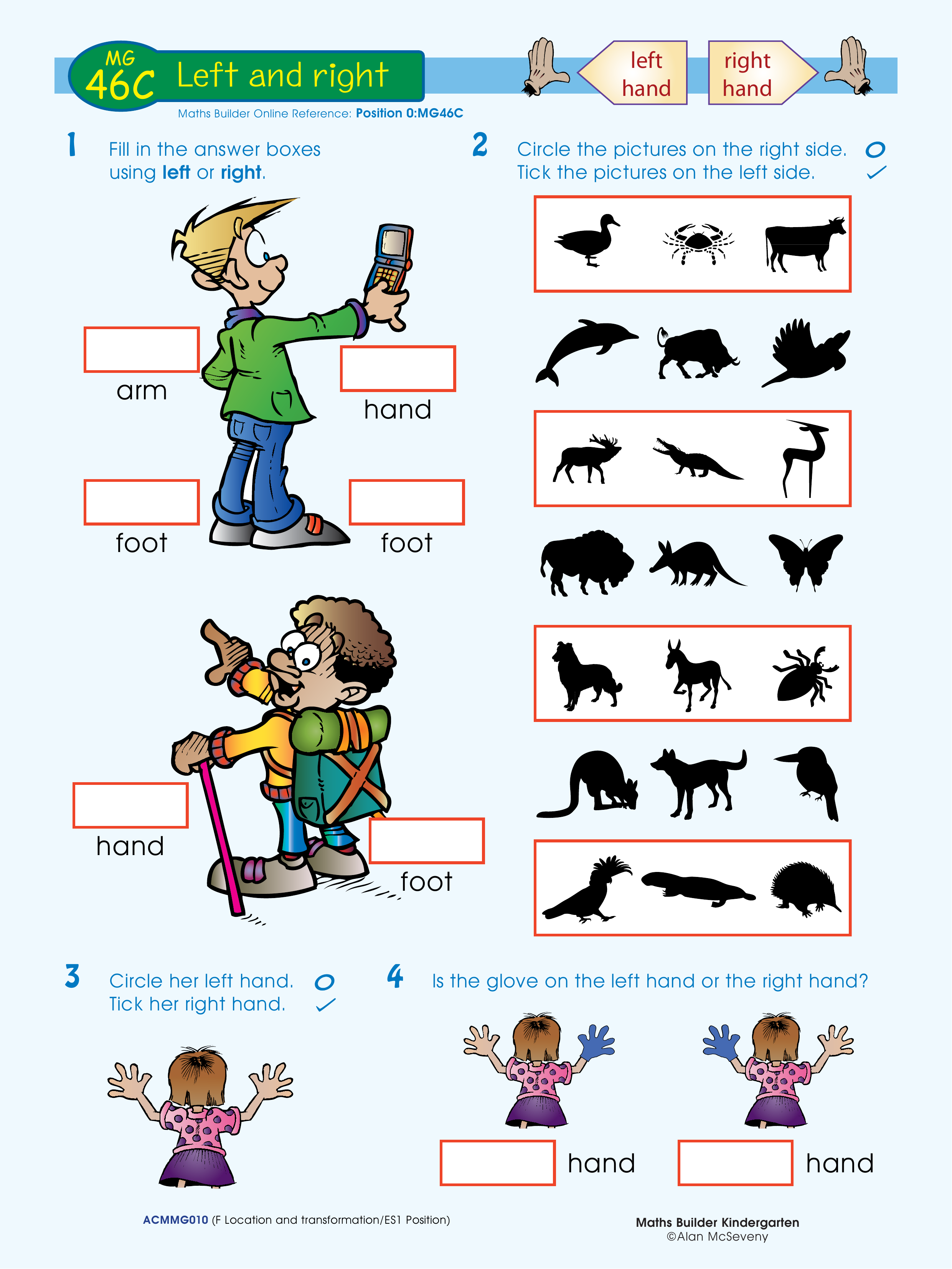 Left and right — worksheet preview