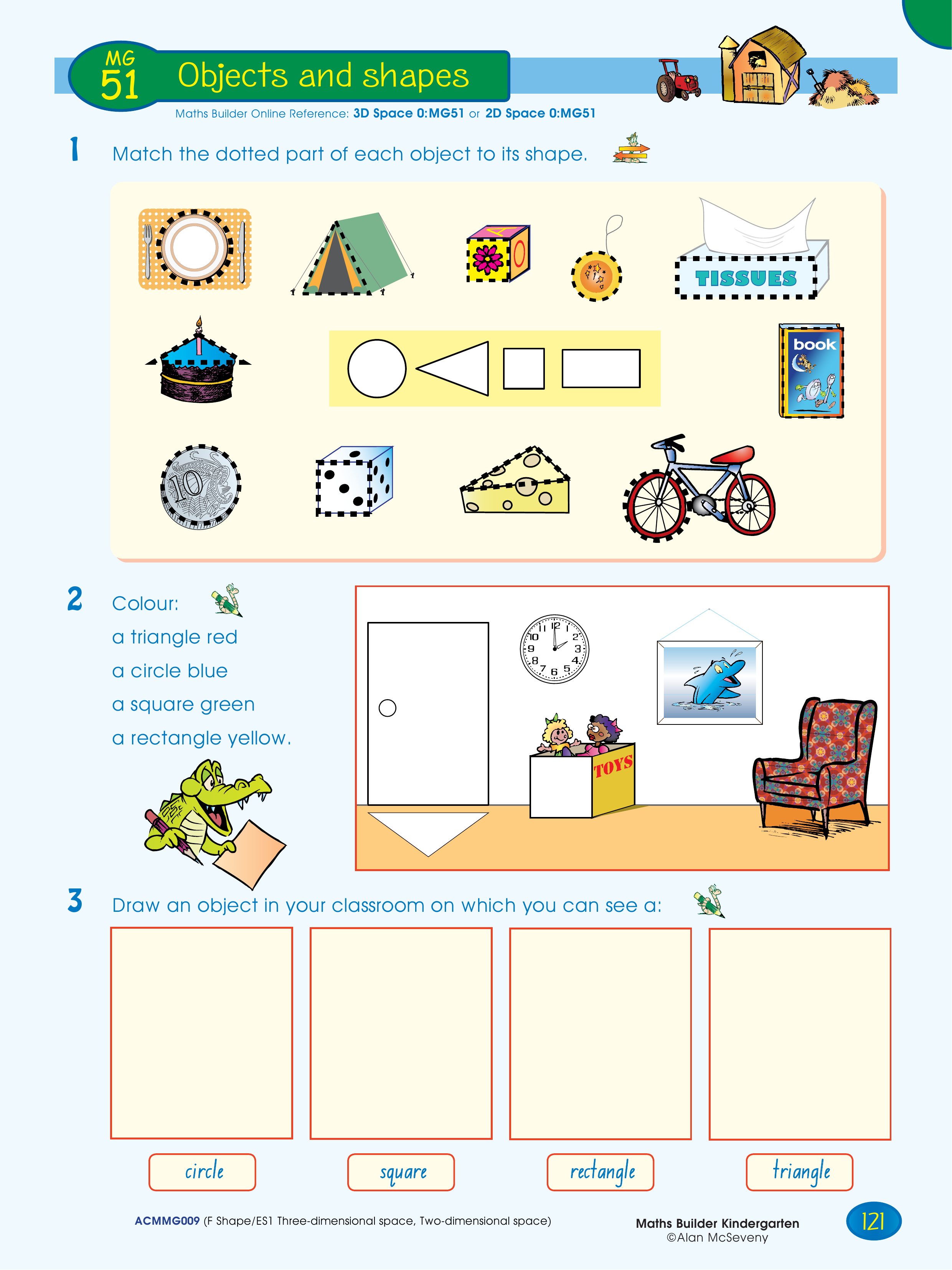 Objects and shapes — worksheet preview
