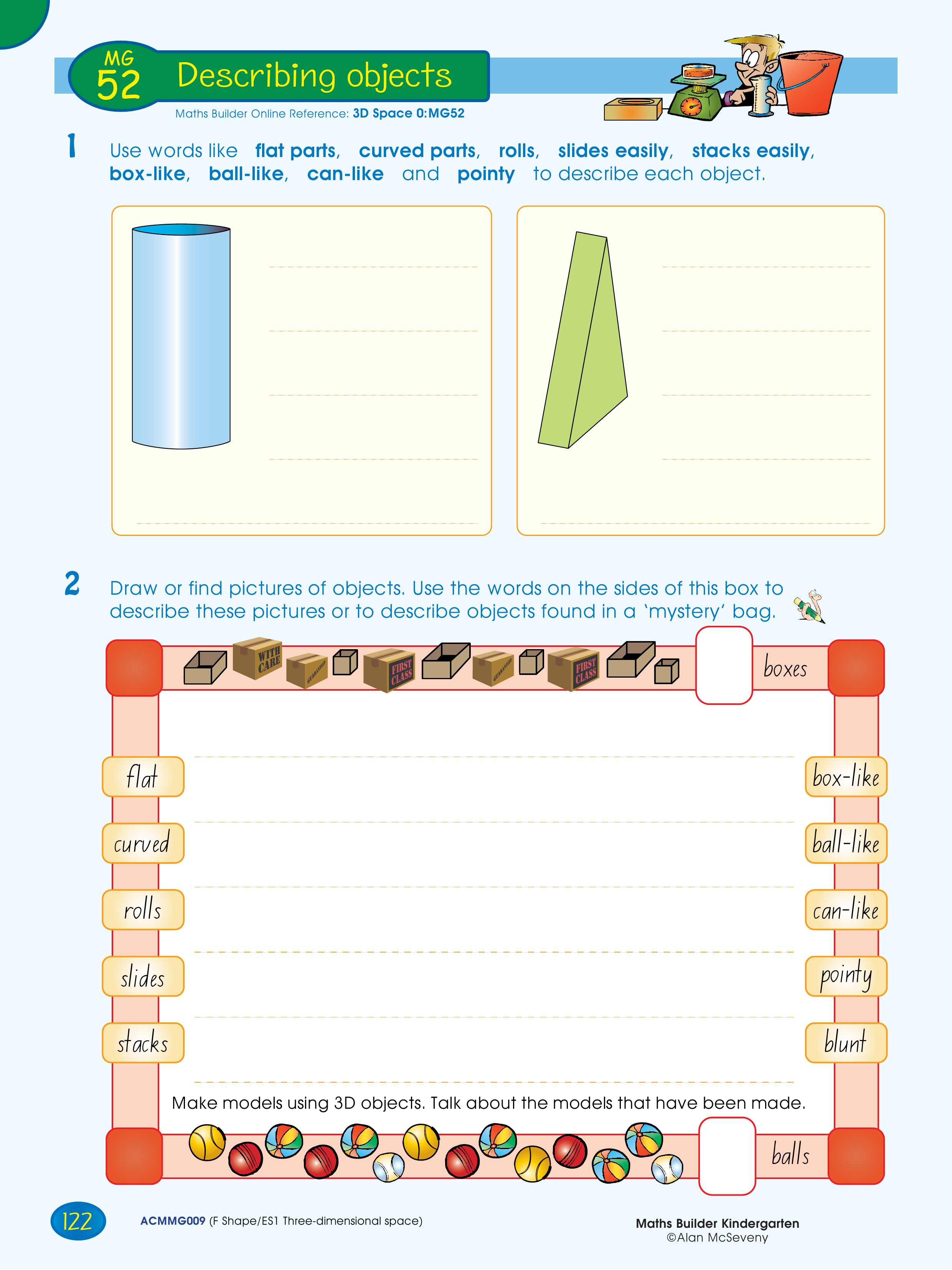 Describing objects — worksheet preview
