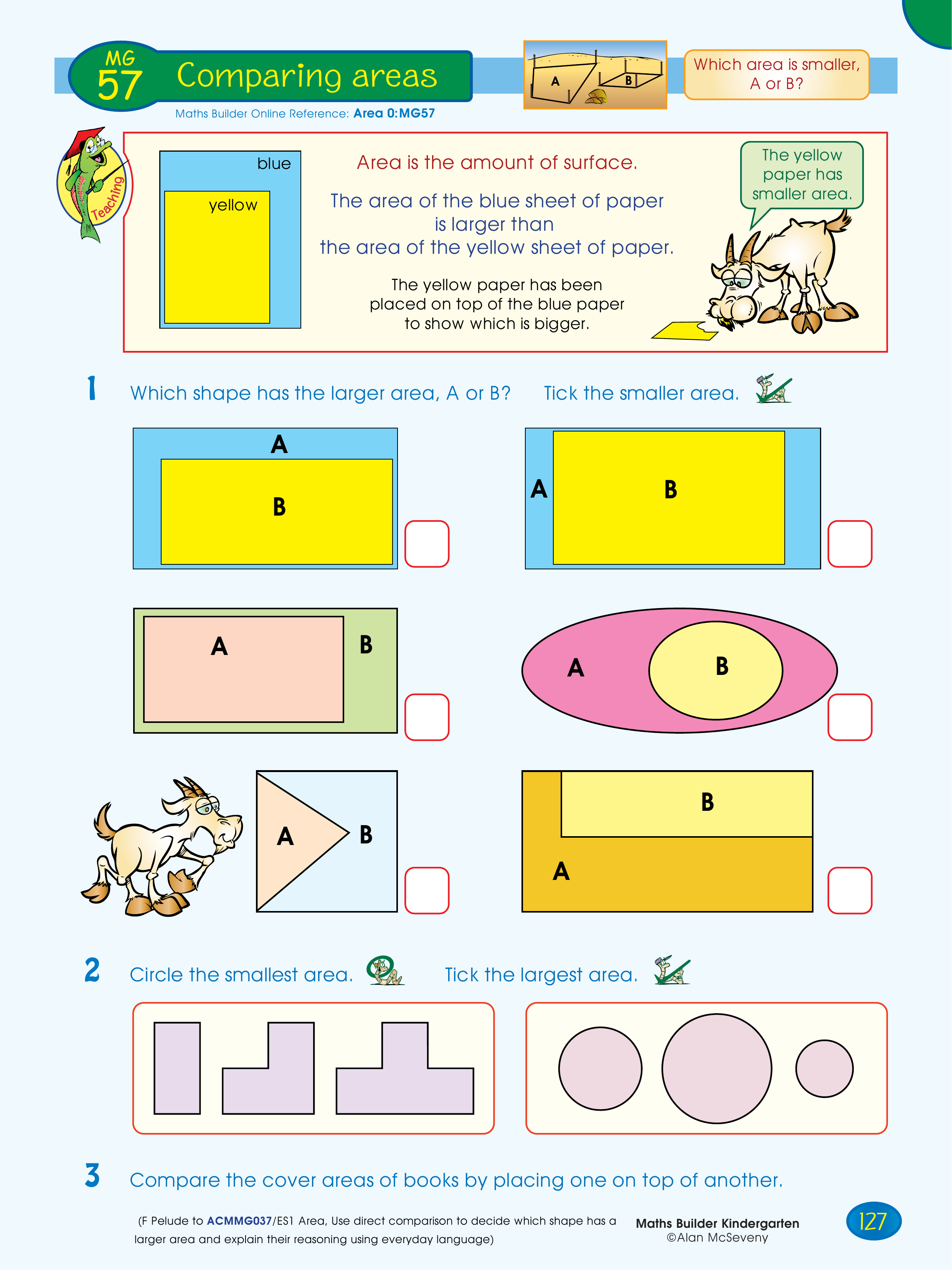 Comparing areas — worksheet preview