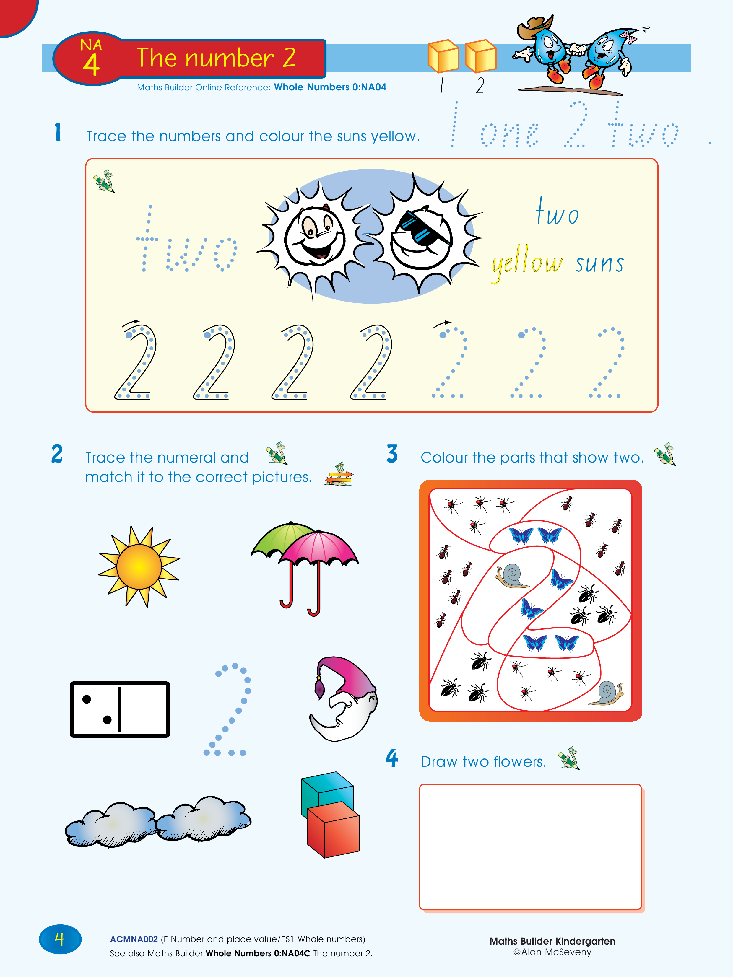 The number 2 — worksheet preview