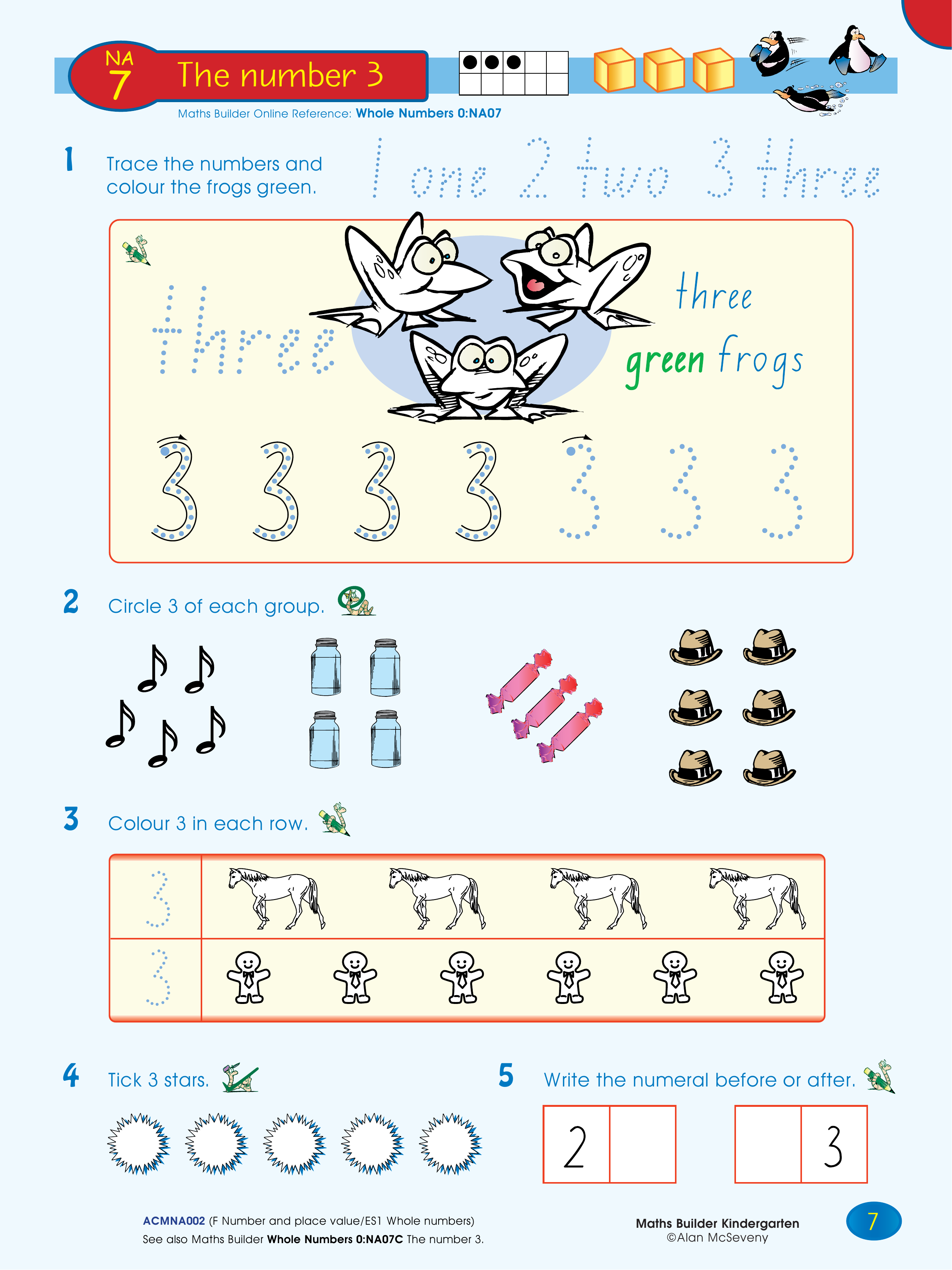 The number 3 — worksheet preview