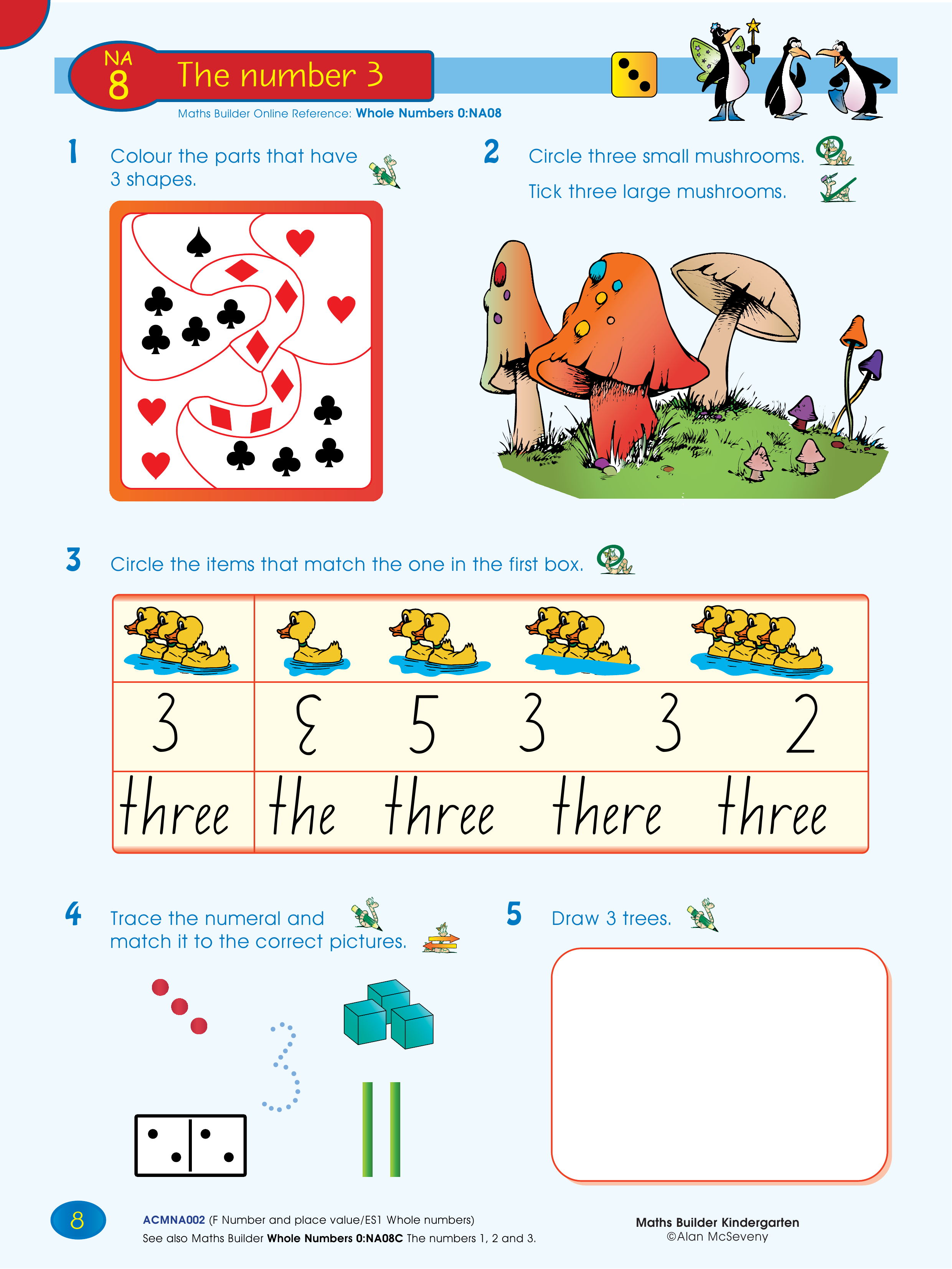 The number 3 — worksheet preview