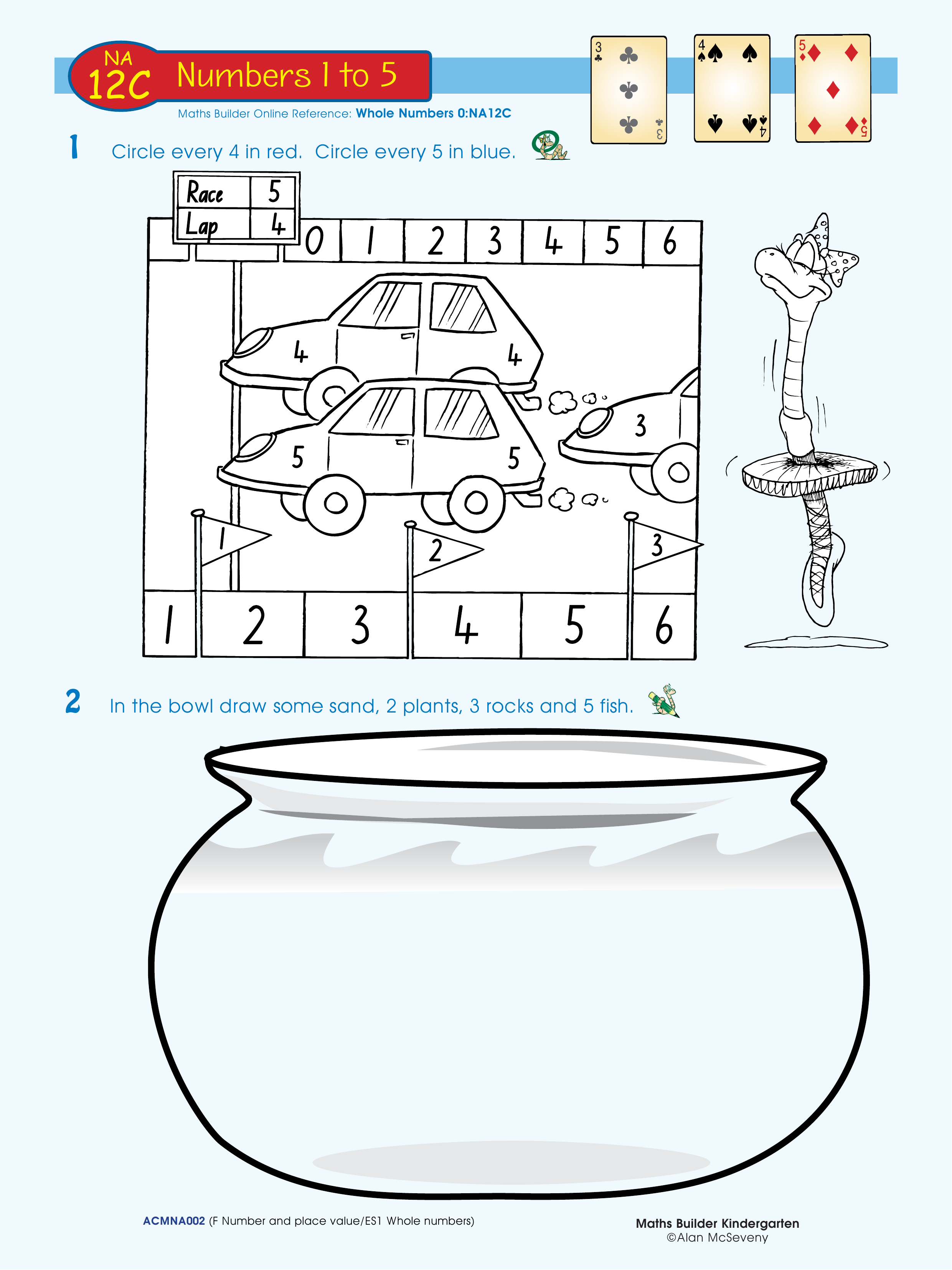Numbers 1 to 5 — worksheet preview