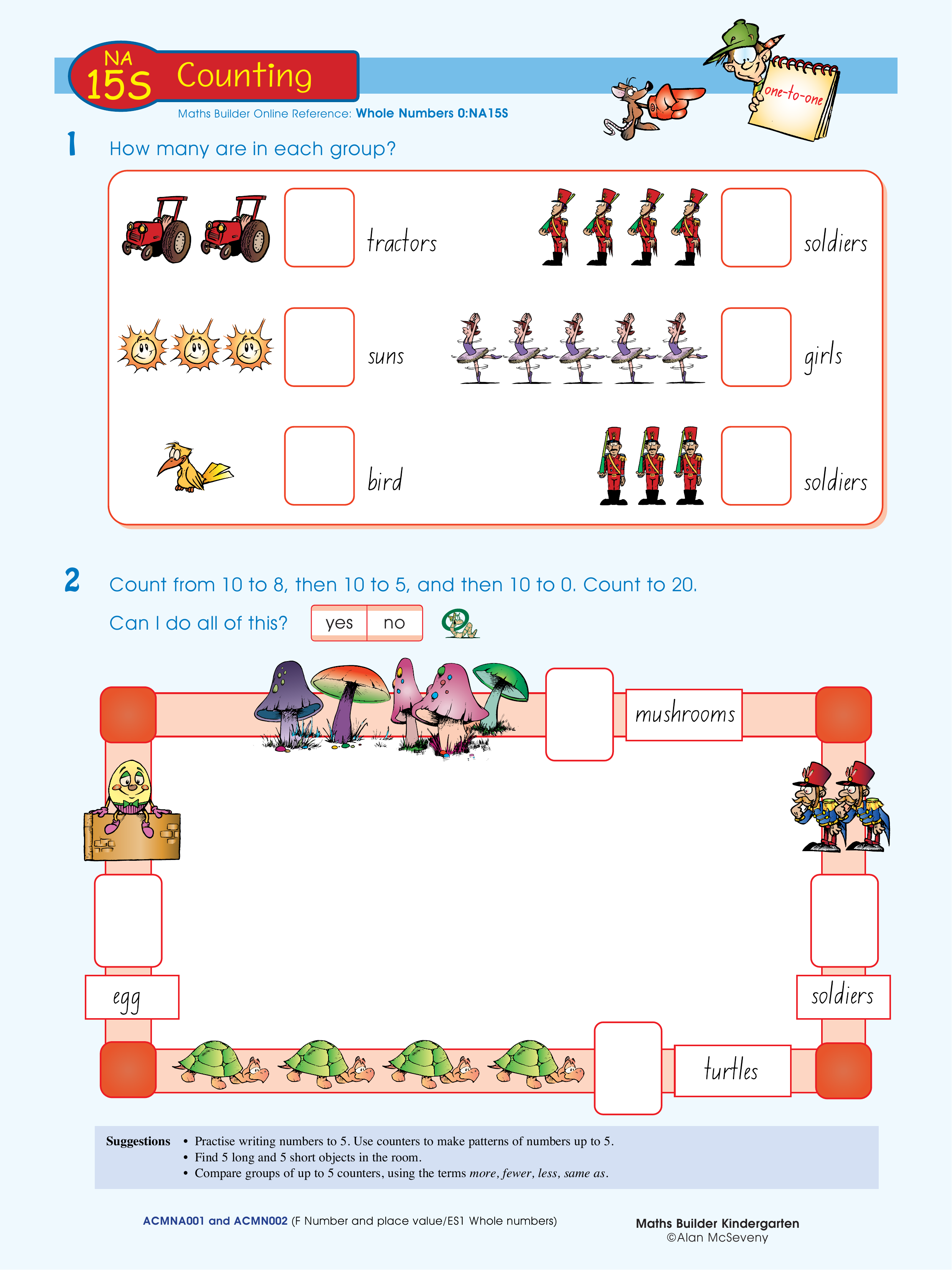 Counting — worksheet preview