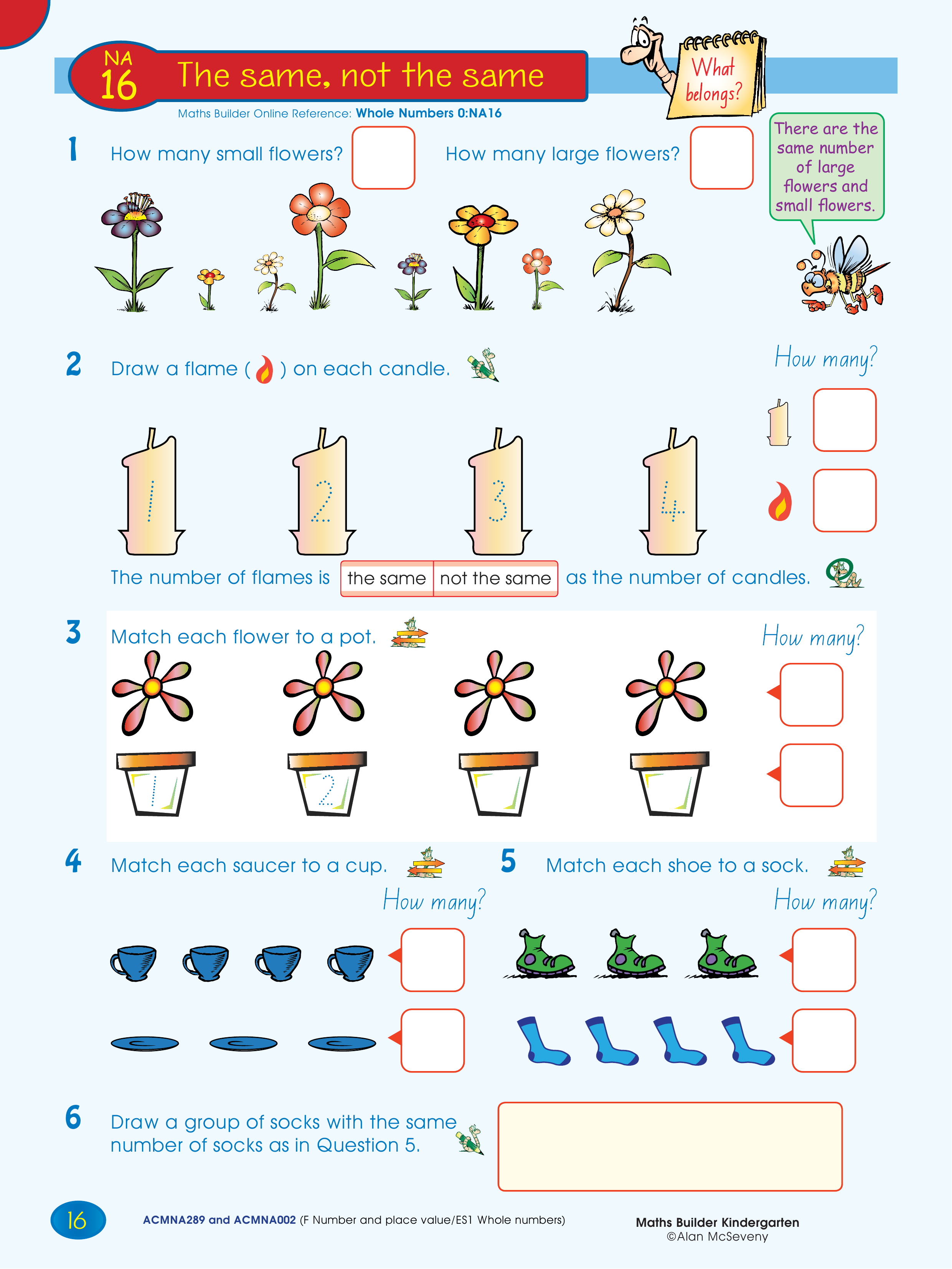 The same, not the same — worksheet preview
