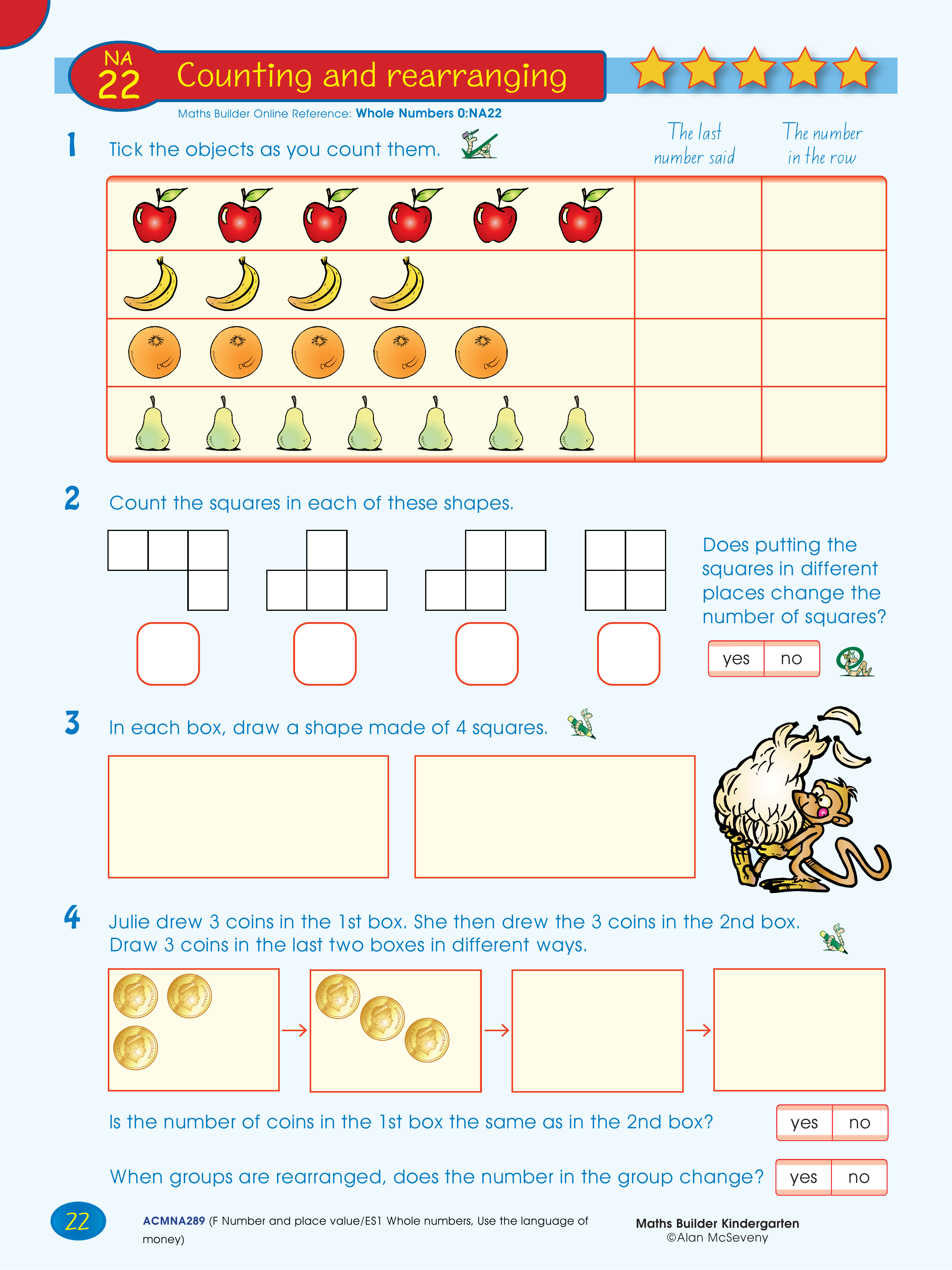 Counting and rearranging — worksheet preview