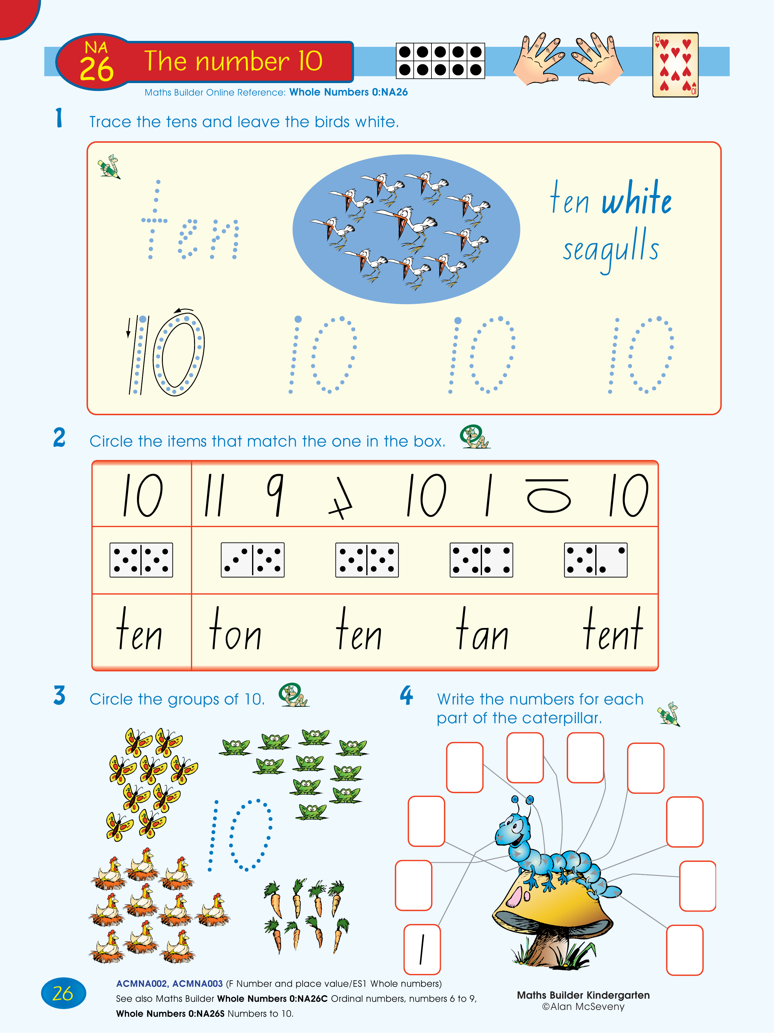 The number 10 — worksheet preview