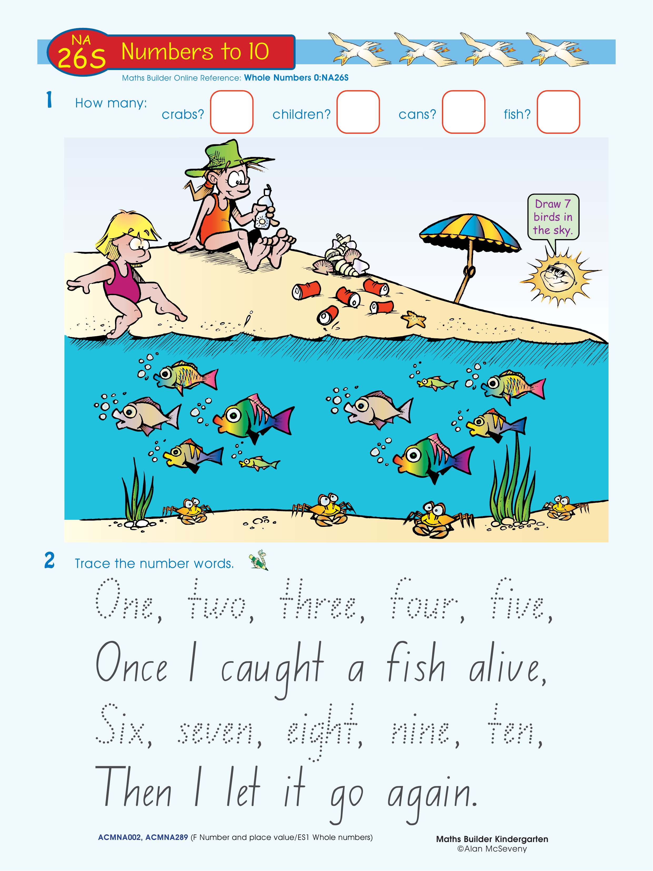 Numbers to 10 — worksheet preview