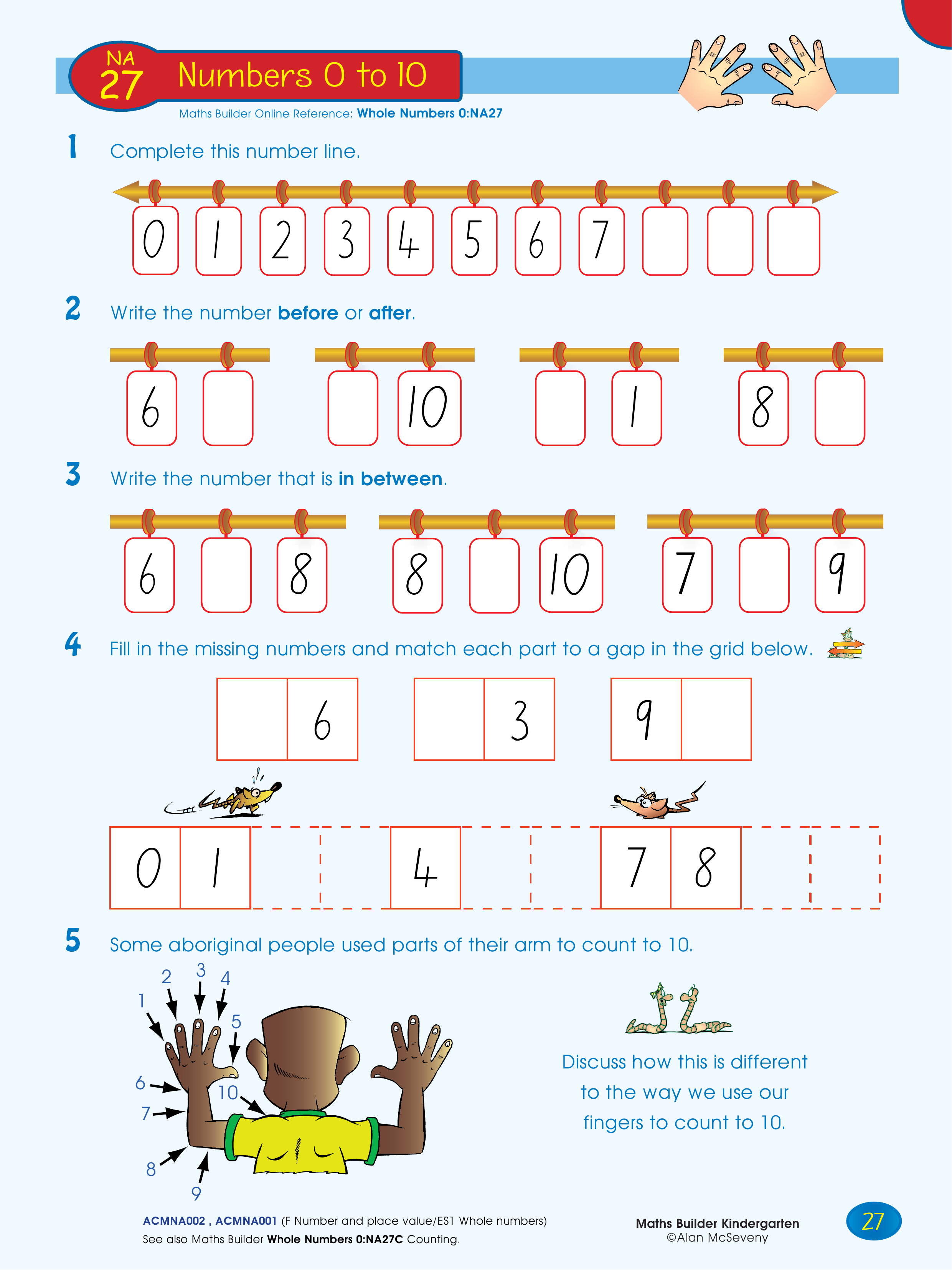 Numbers 0 to 10 — worksheet preview