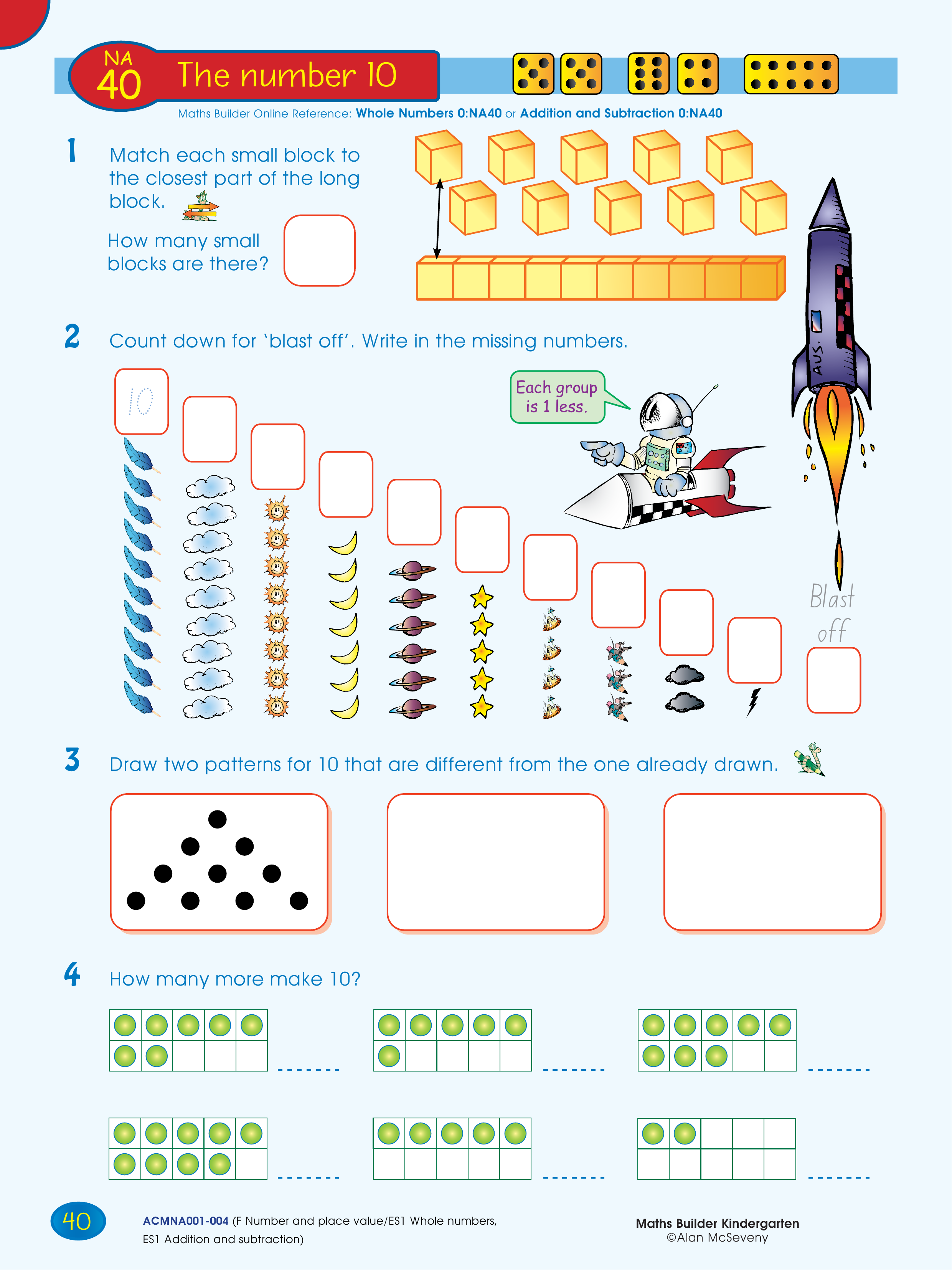 The number 10 — worksheet preview