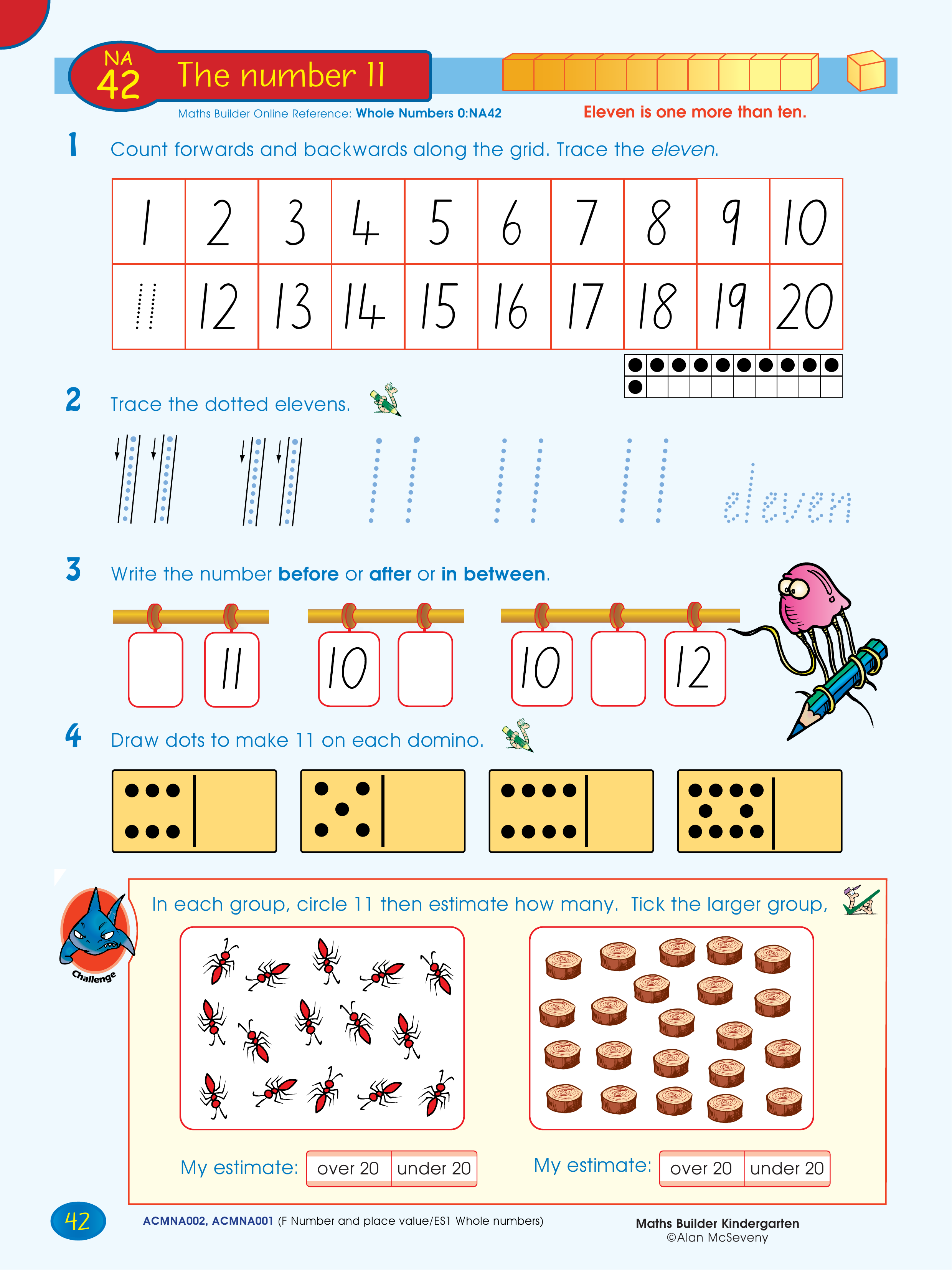 The number 11 — worksheet preview