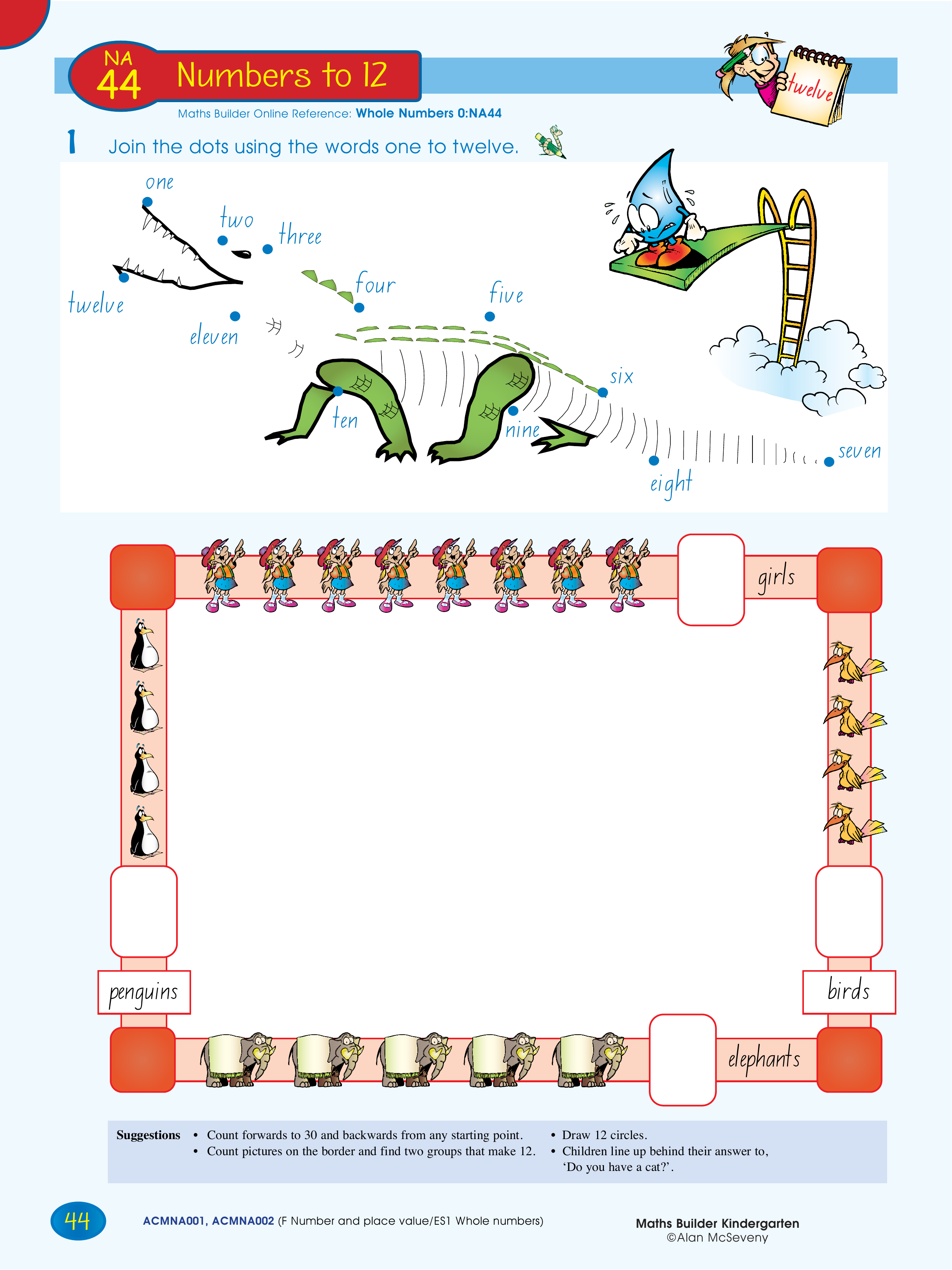 Numbers to 12 — worksheet preview