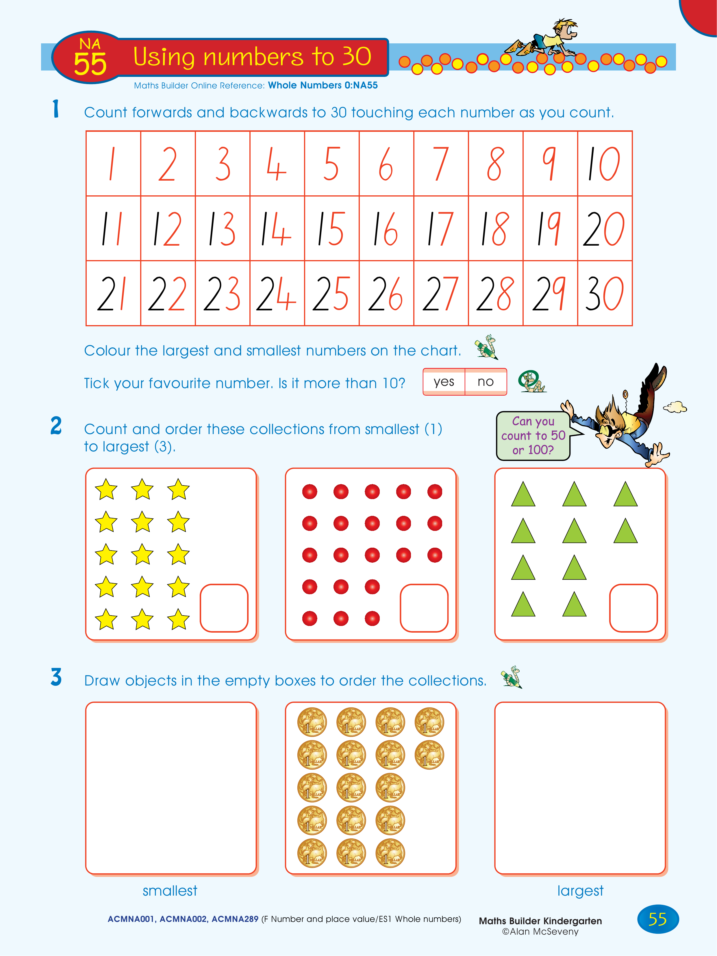 Using numbers to 30 — worksheet preview