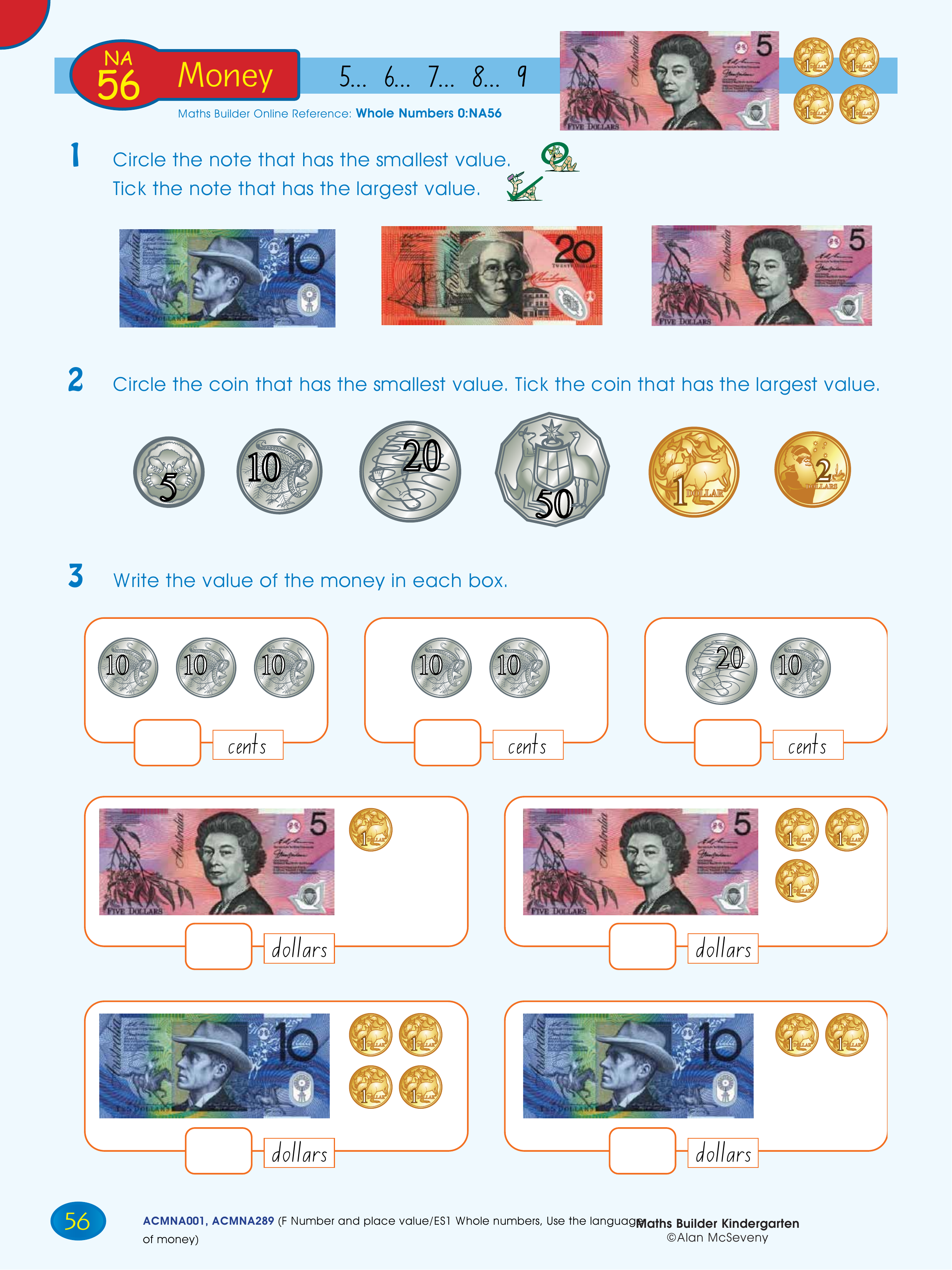 Money — worksheet preview