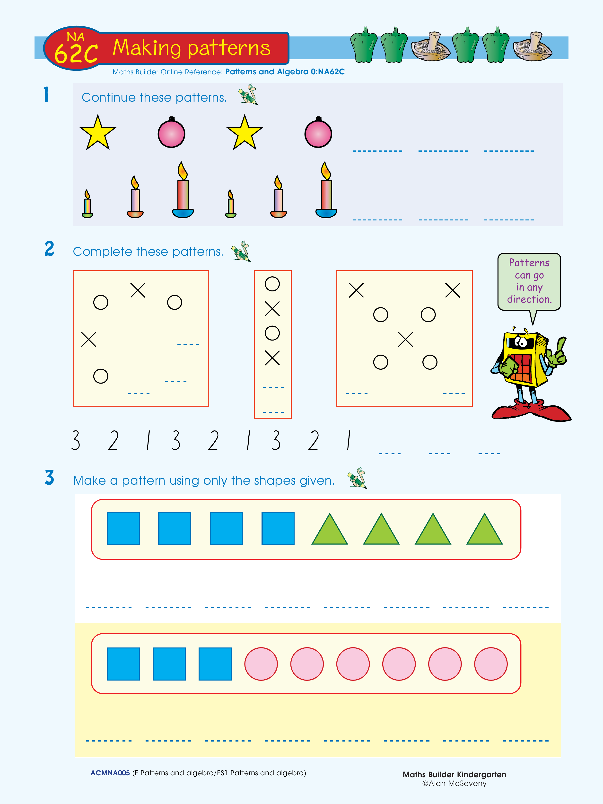 Making patterns — worksheet preview