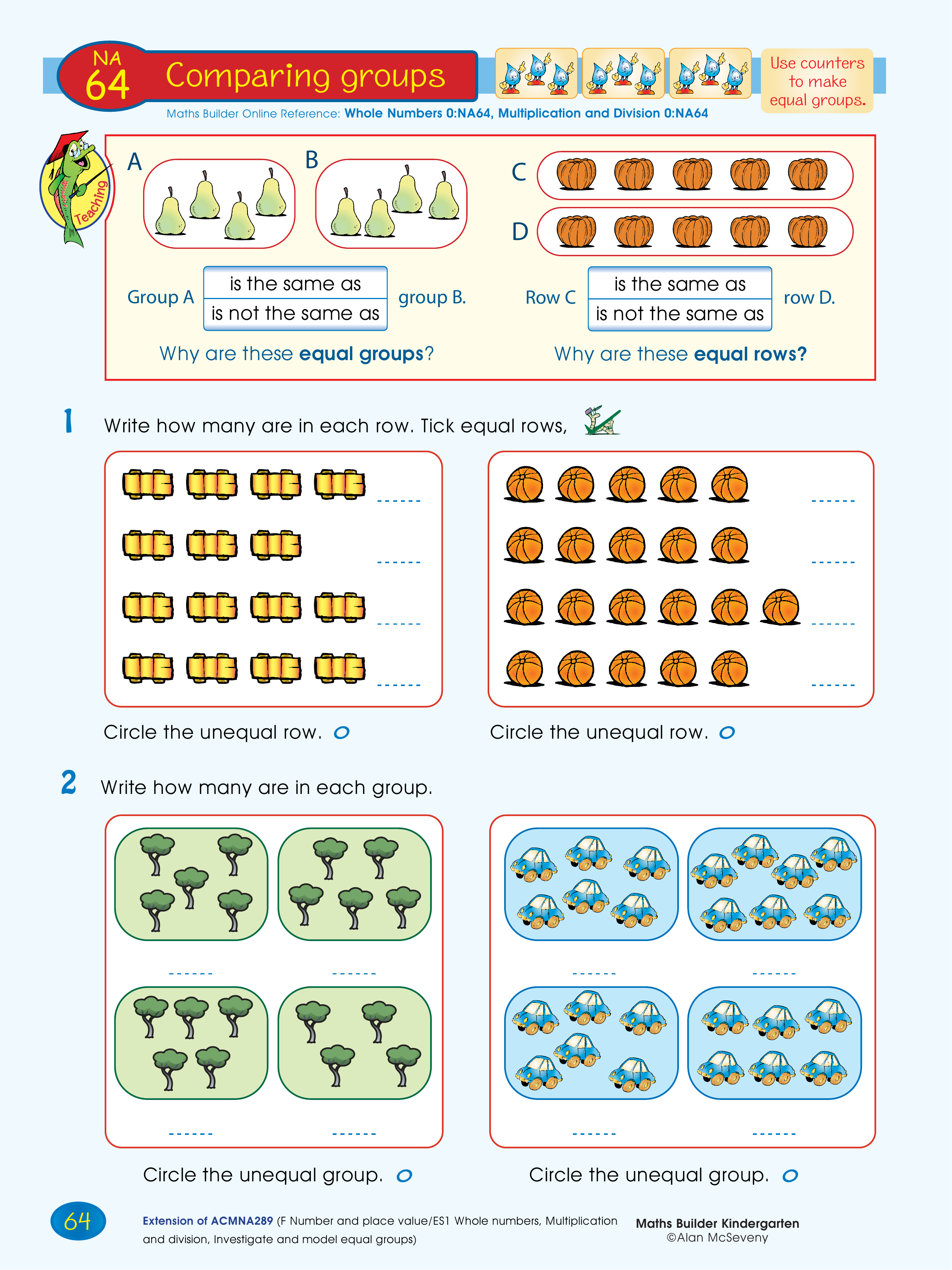 Comparing groups — worksheet preview