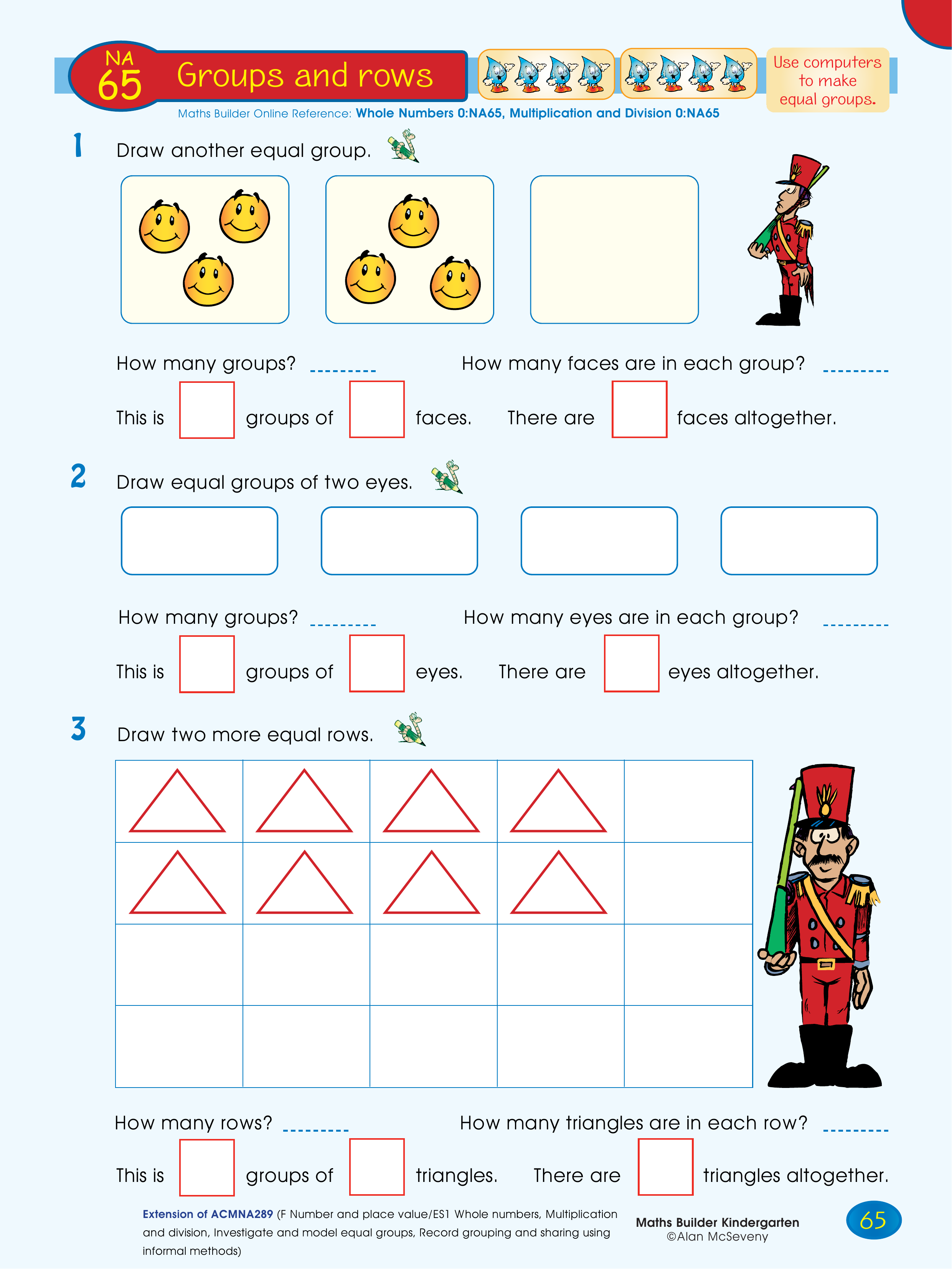 Groups and rows — worksheet preview