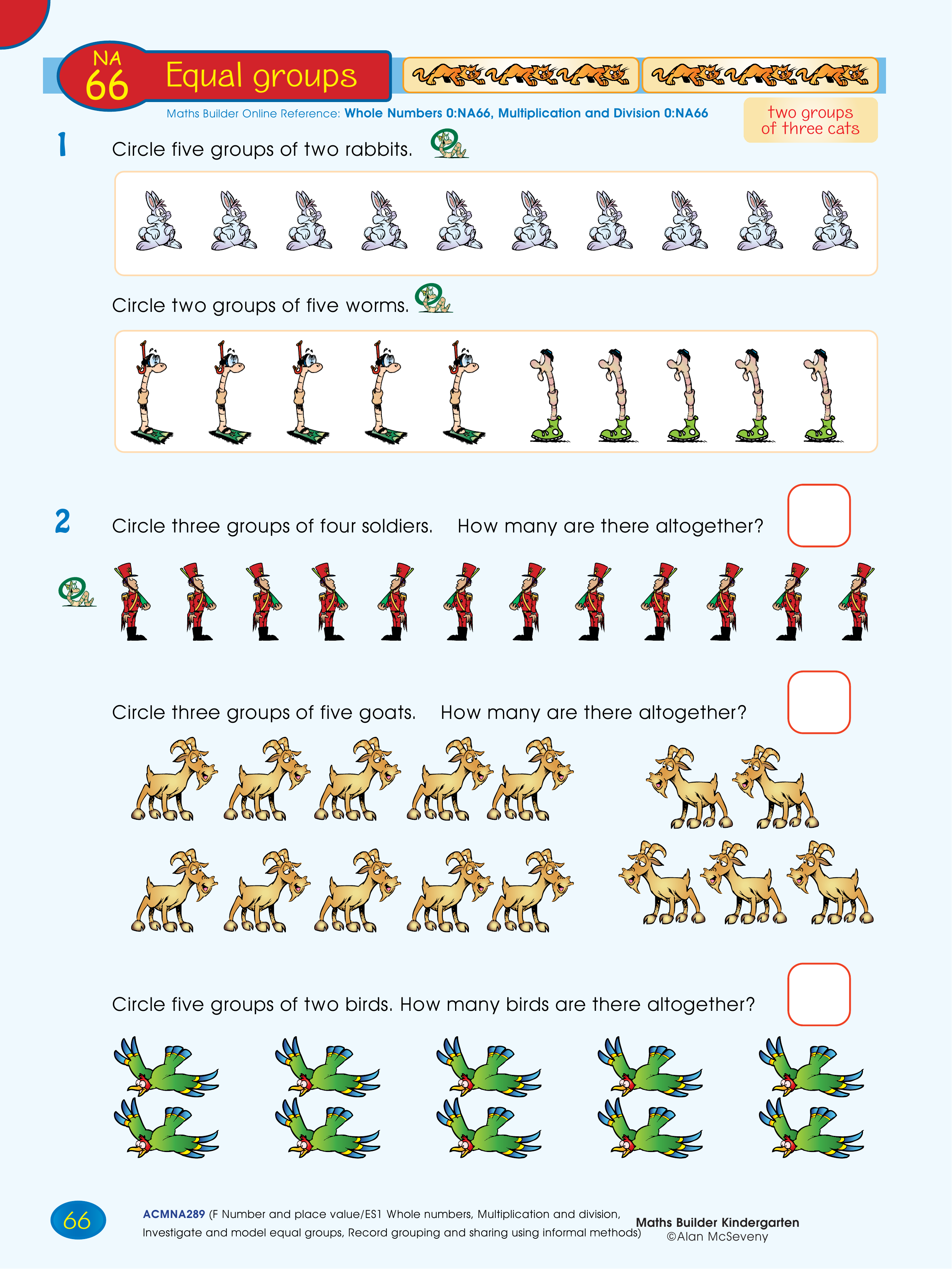 Equal groups — worksheet preview