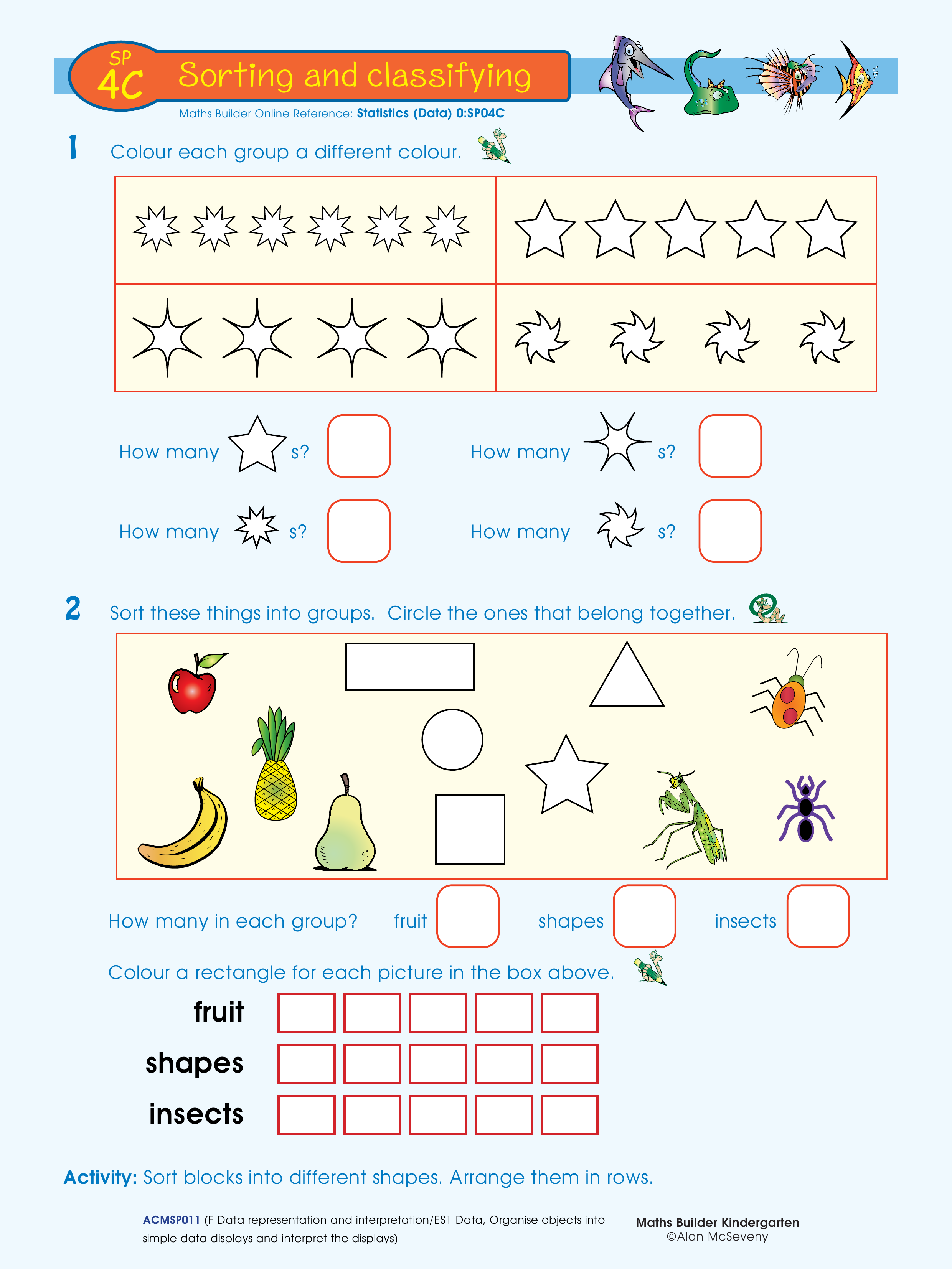 Sorting and classifying — worksheet preview