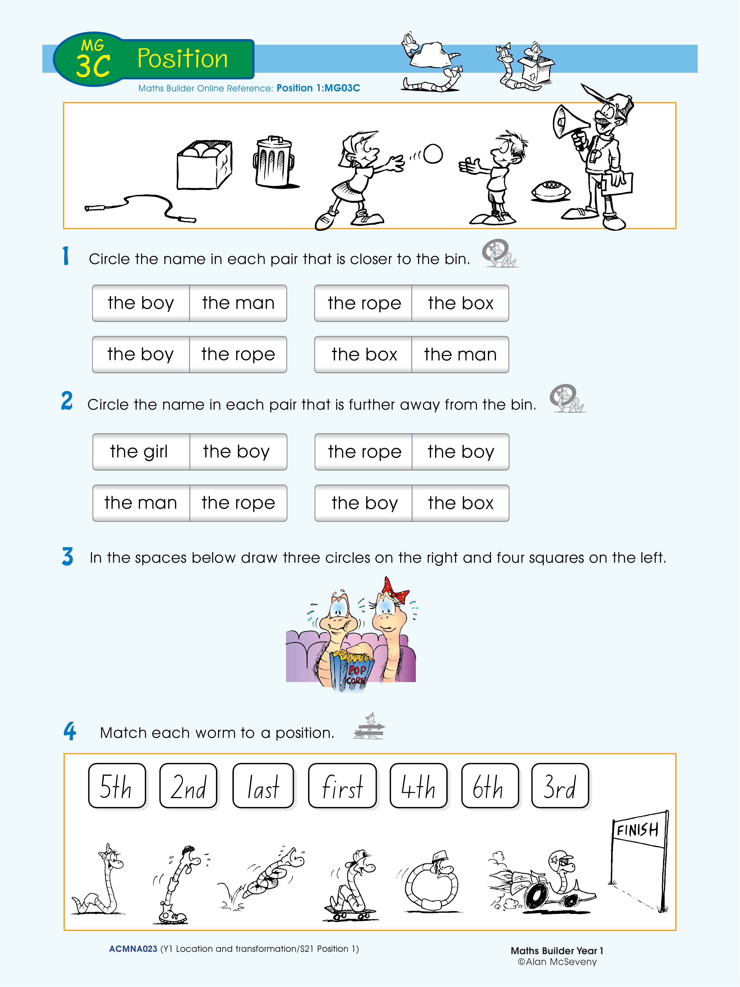 Position — worksheet preview