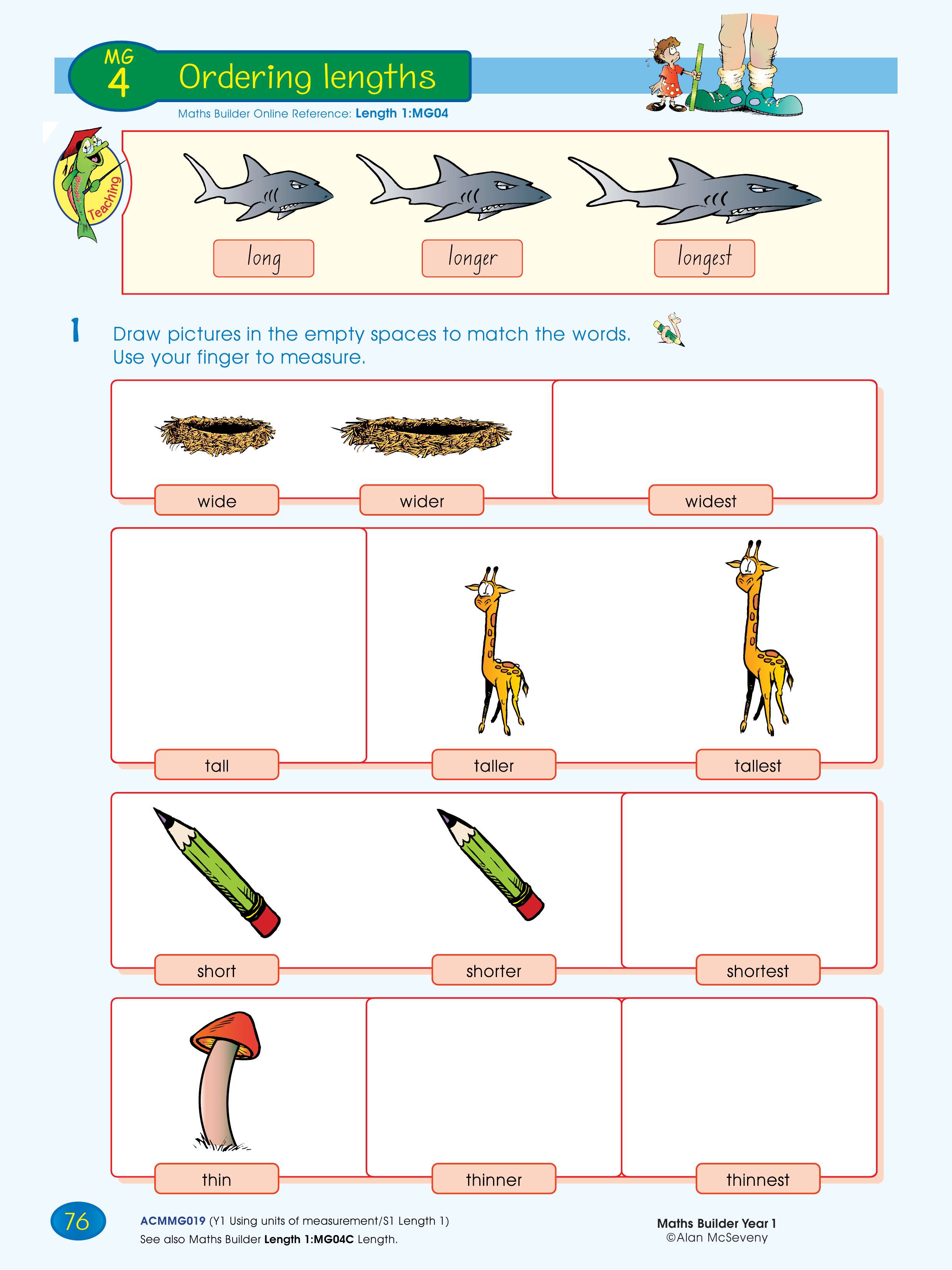 Ordering lengths — worksheet preview
