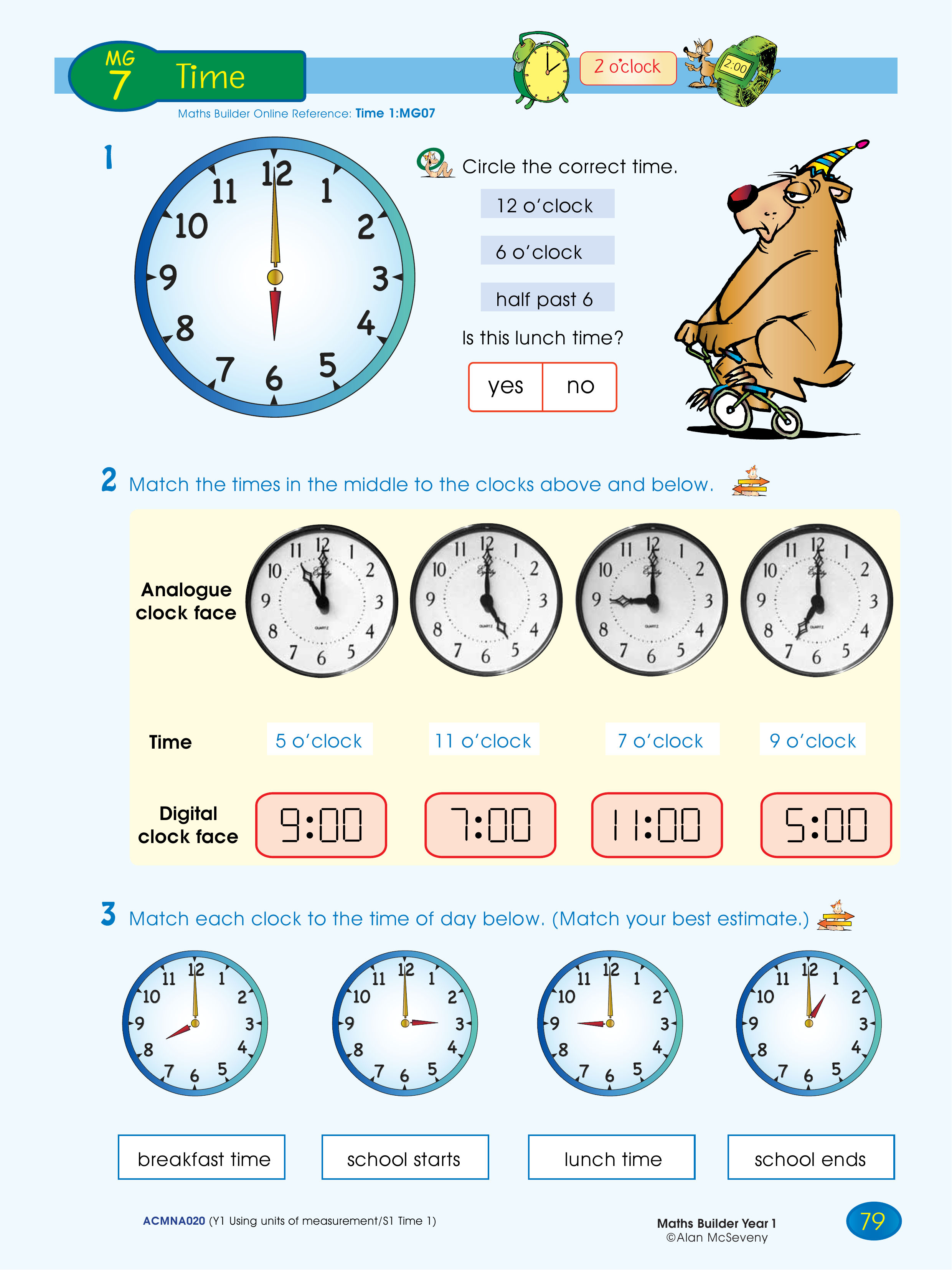 Time — worksheet preview