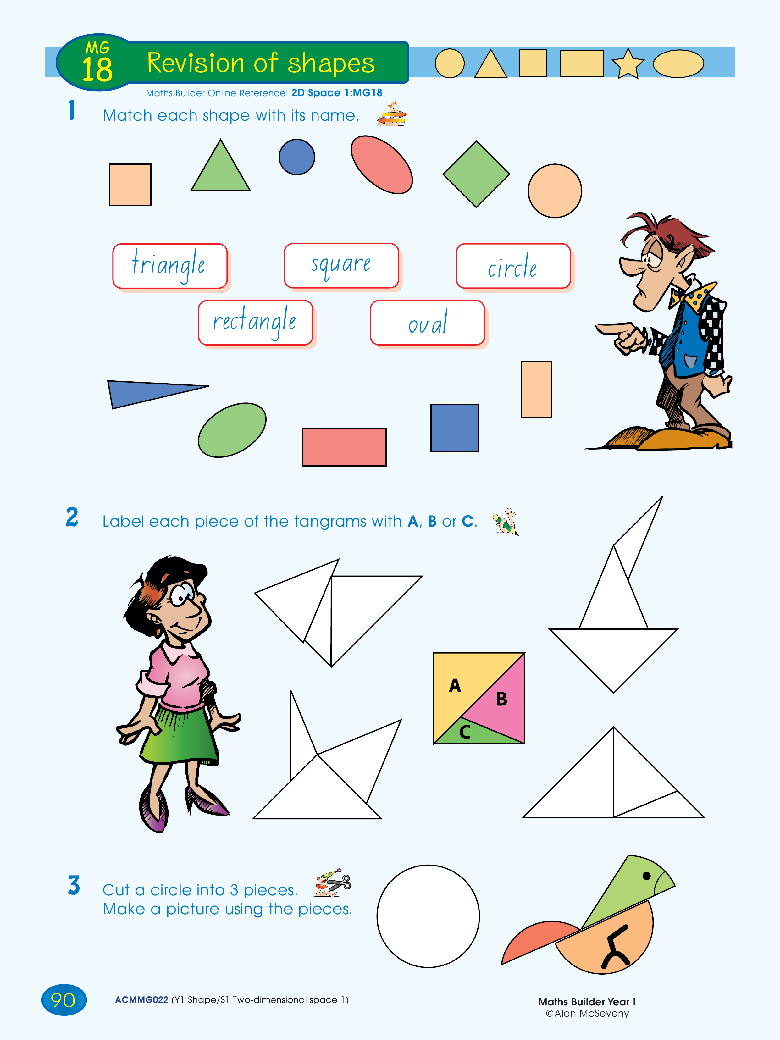 Revision of shapes — worksheet preview