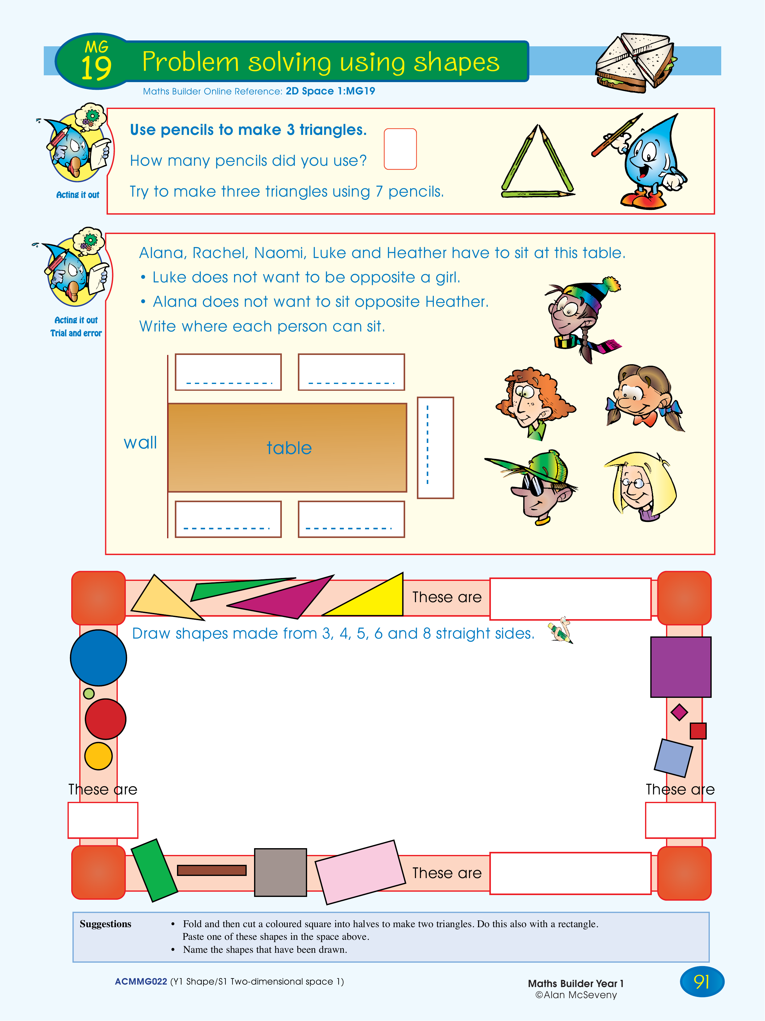 Problem solving using shapes — worksheet preview