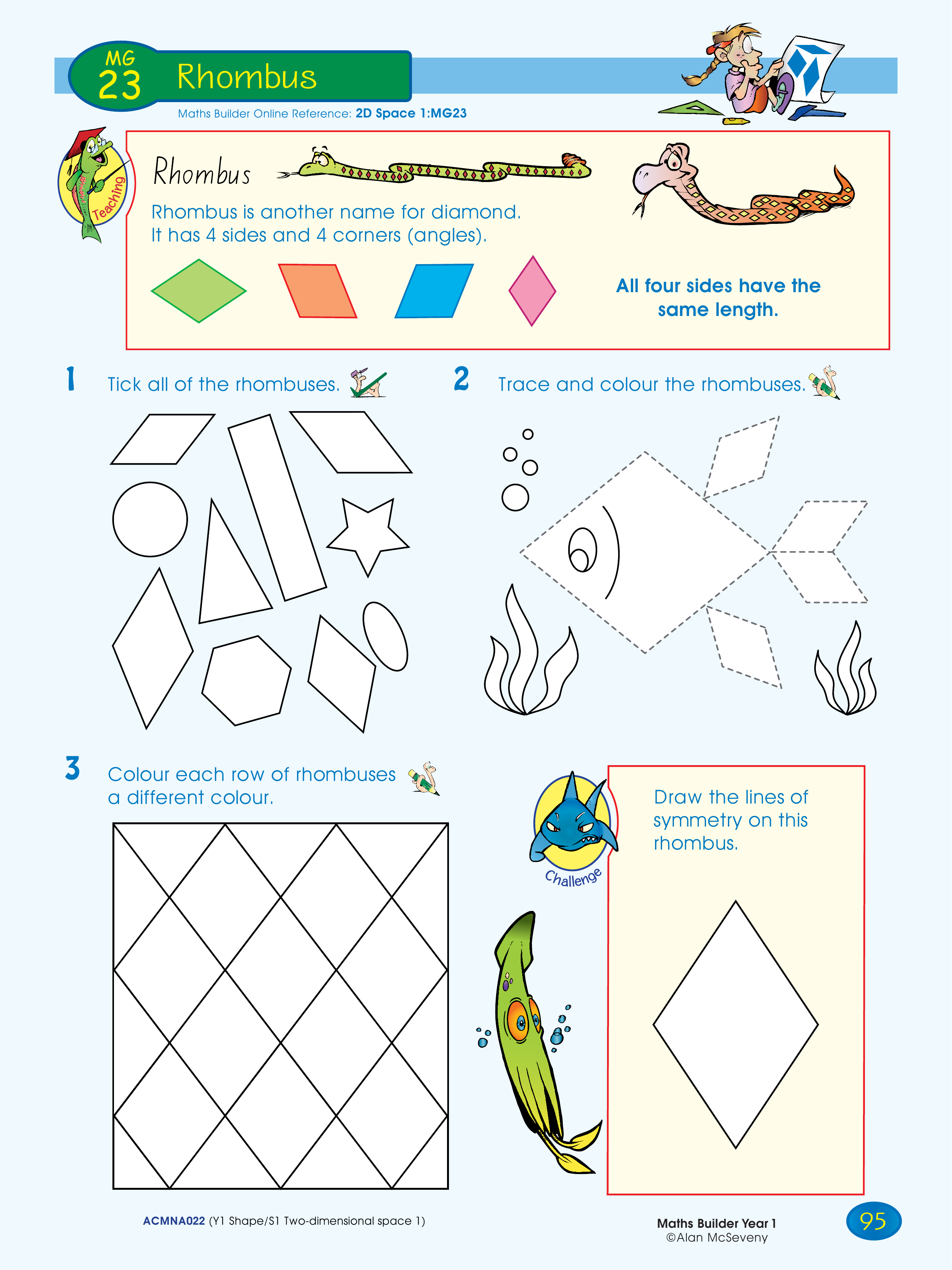Rhombus — worksheet preview