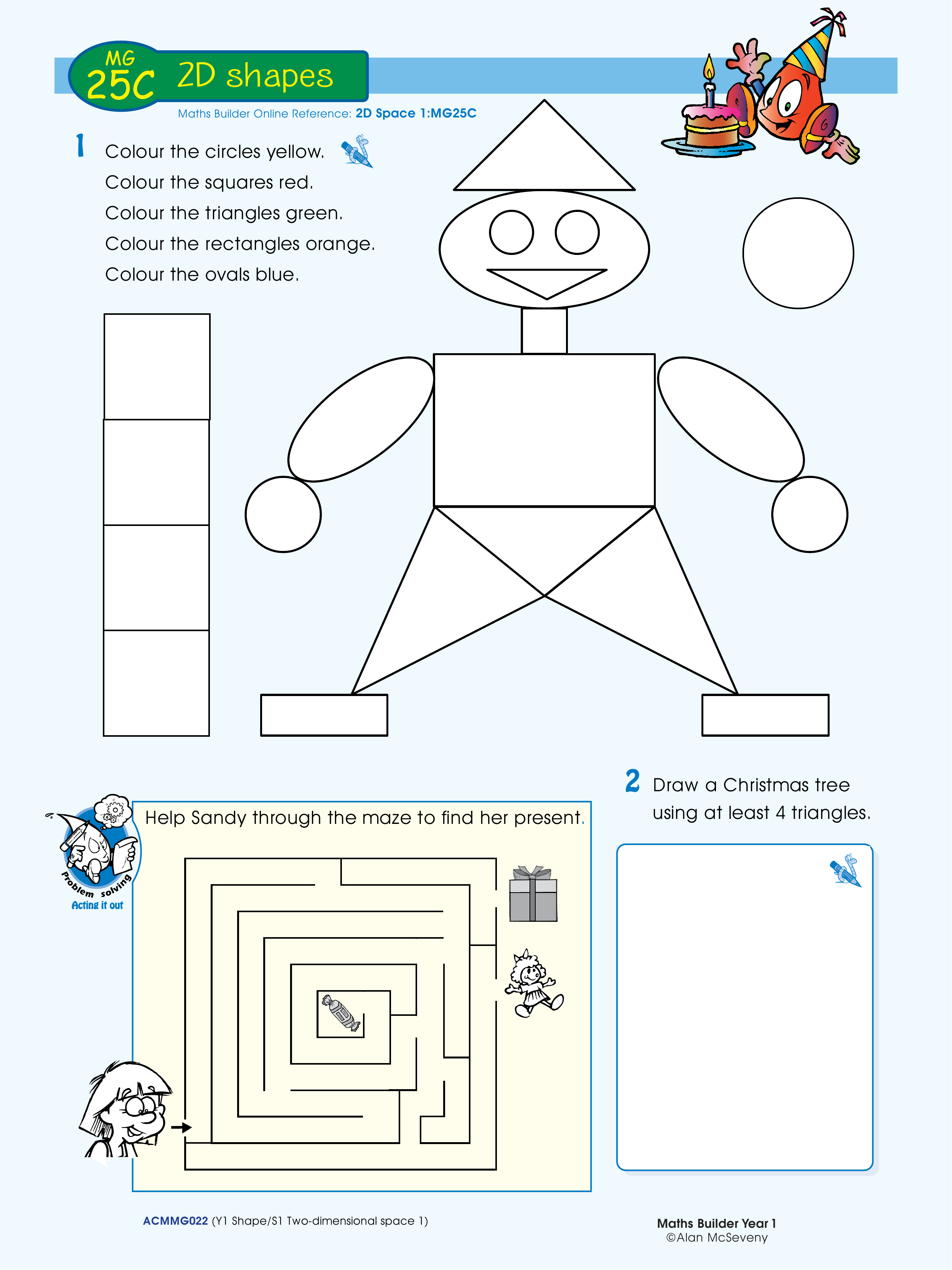 2D shapes — worksheet preview