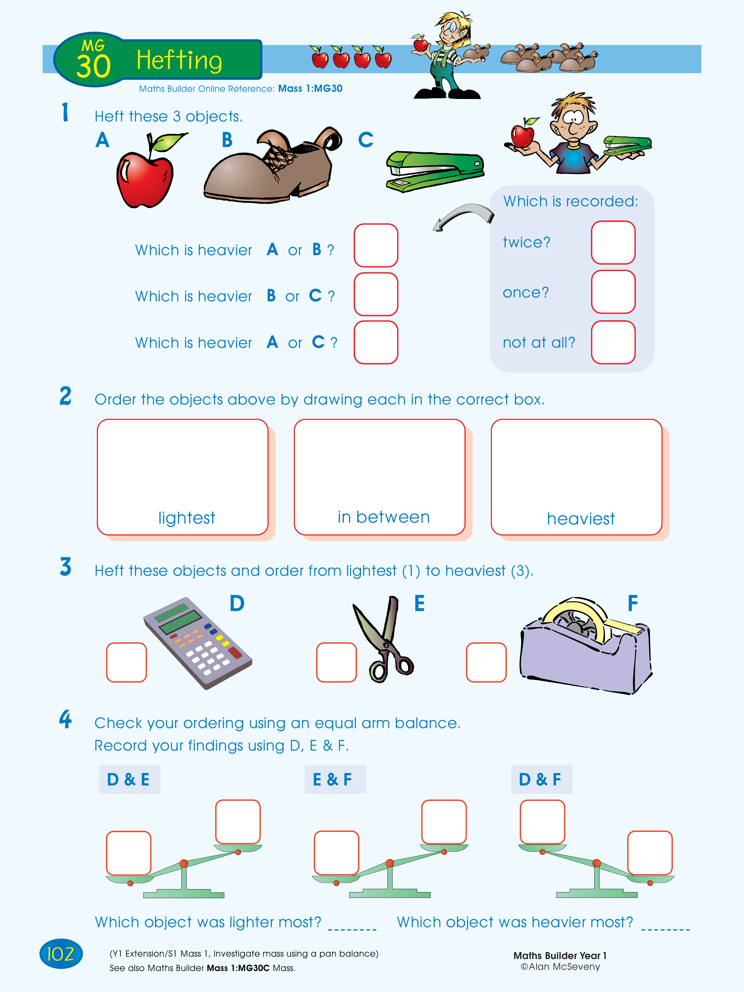 Hefting — worksheet preview