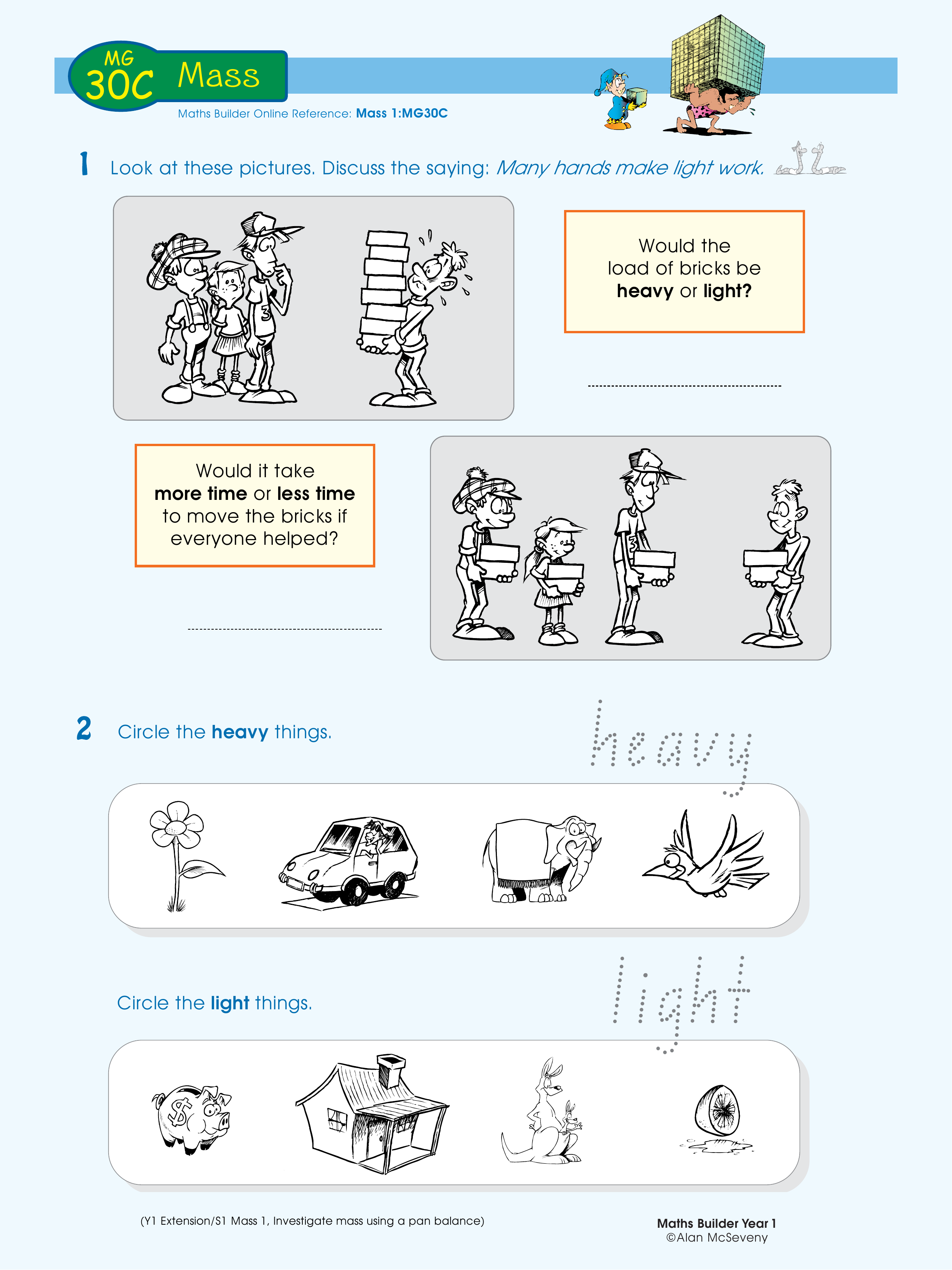 Mass — worksheet preview