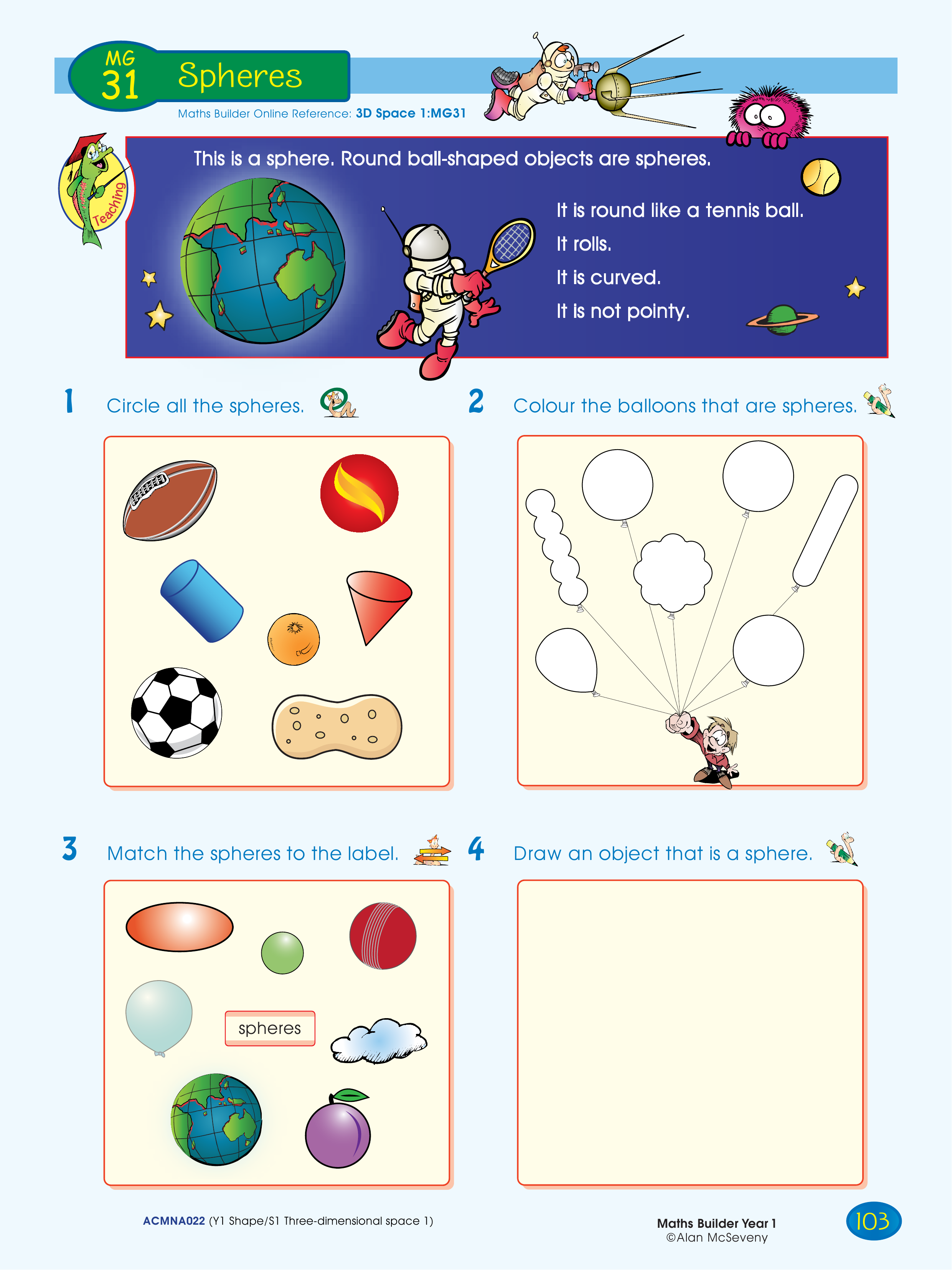 Spheres — worksheet preview