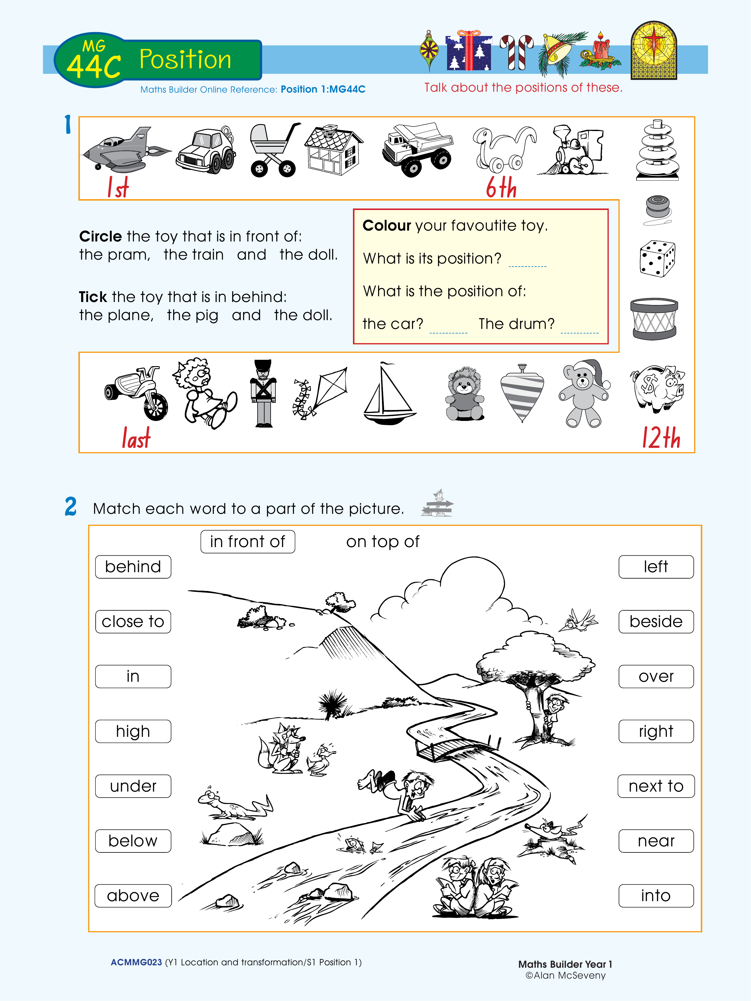 Position — worksheet preview