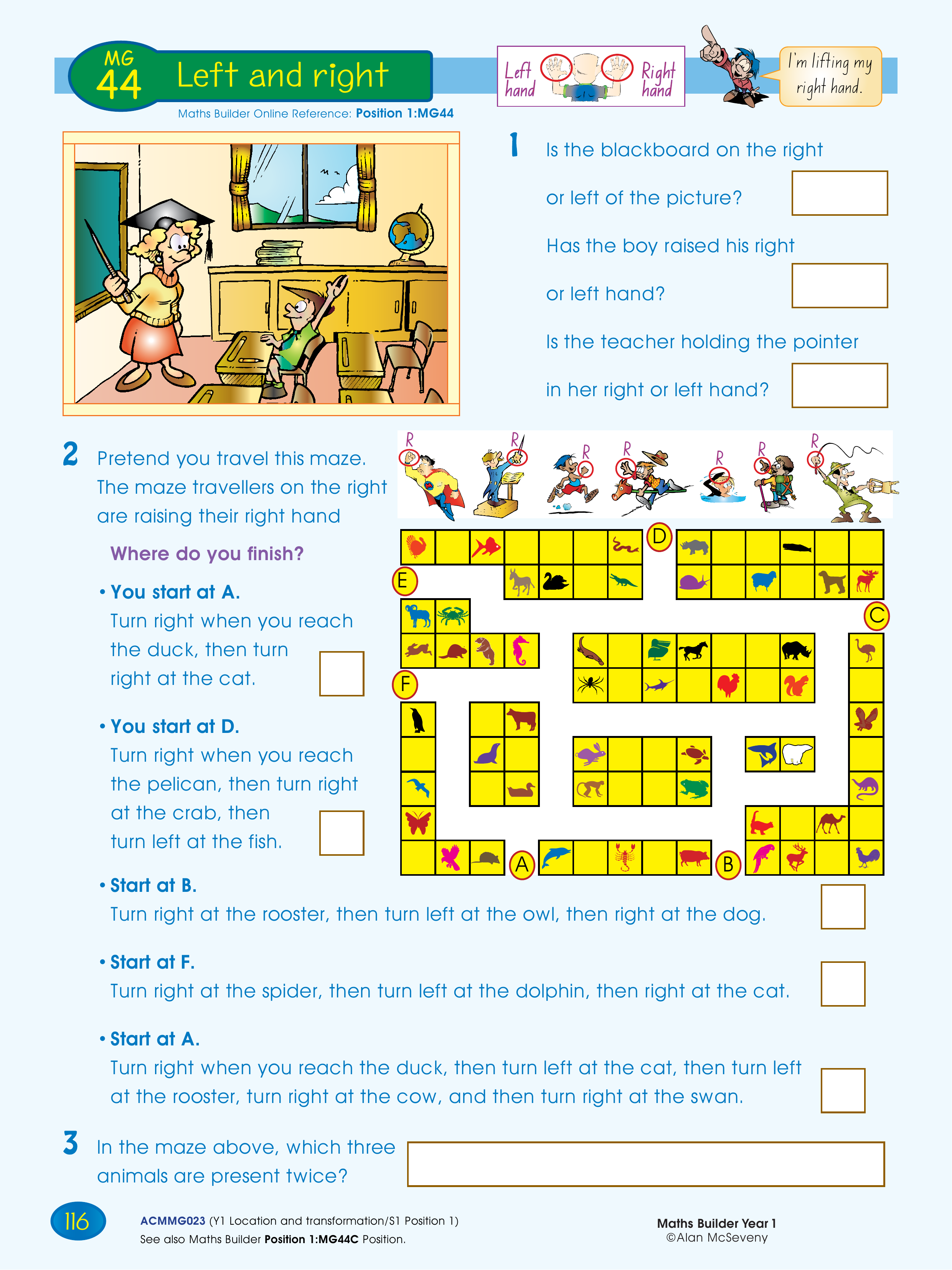 Left and right — worksheet preview