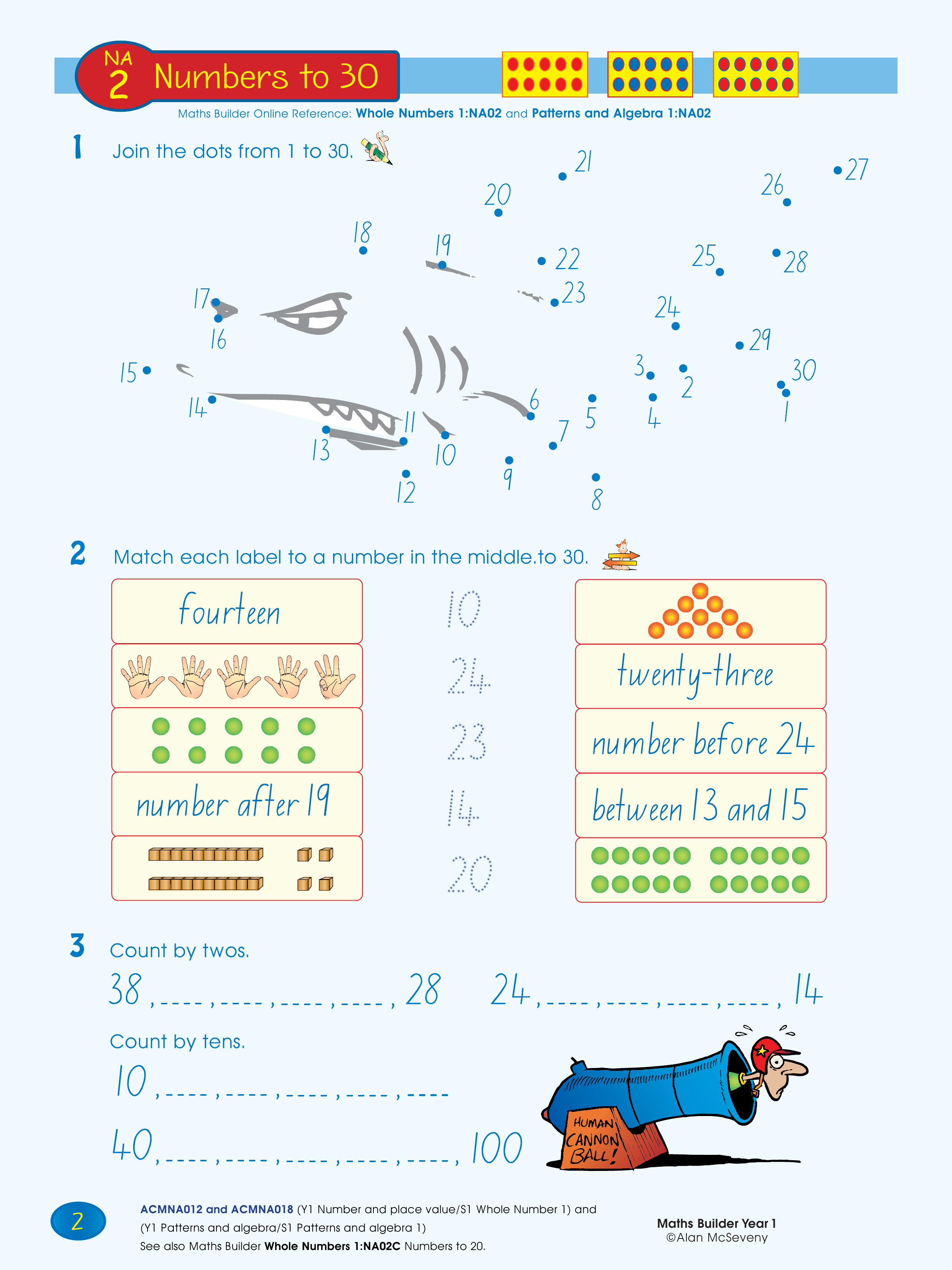 Numbers to 30 — worksheet preview
